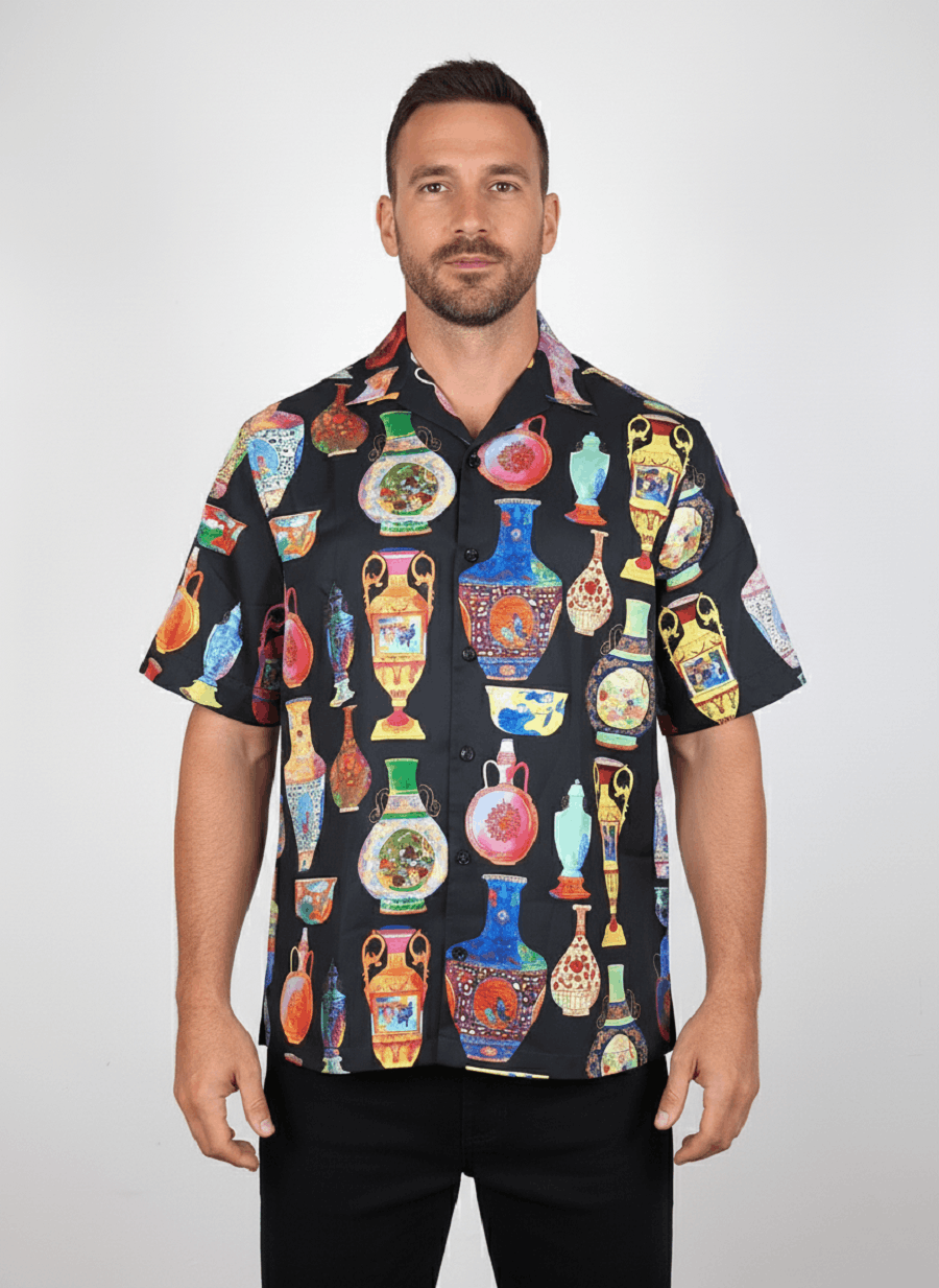Versace Versace x Andy Dixon 7 Vessels Vacation Shirt Men's Size 39 Size US L / EU 52-54 / 3 - 1 Thumbnail
