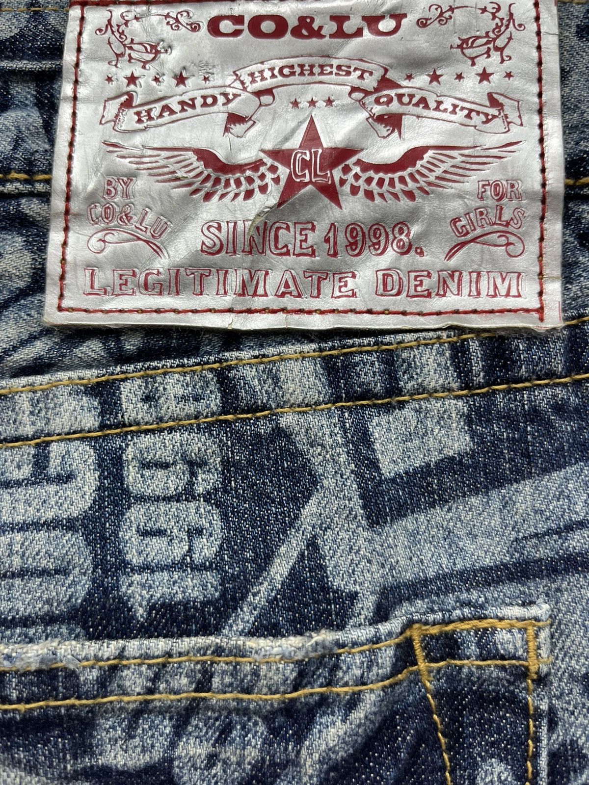 Japanese Brand 😃90’s CO&LU All Over Print Kapital Smiley Legitimate Denim Size US 33 - 7 Thumbnail