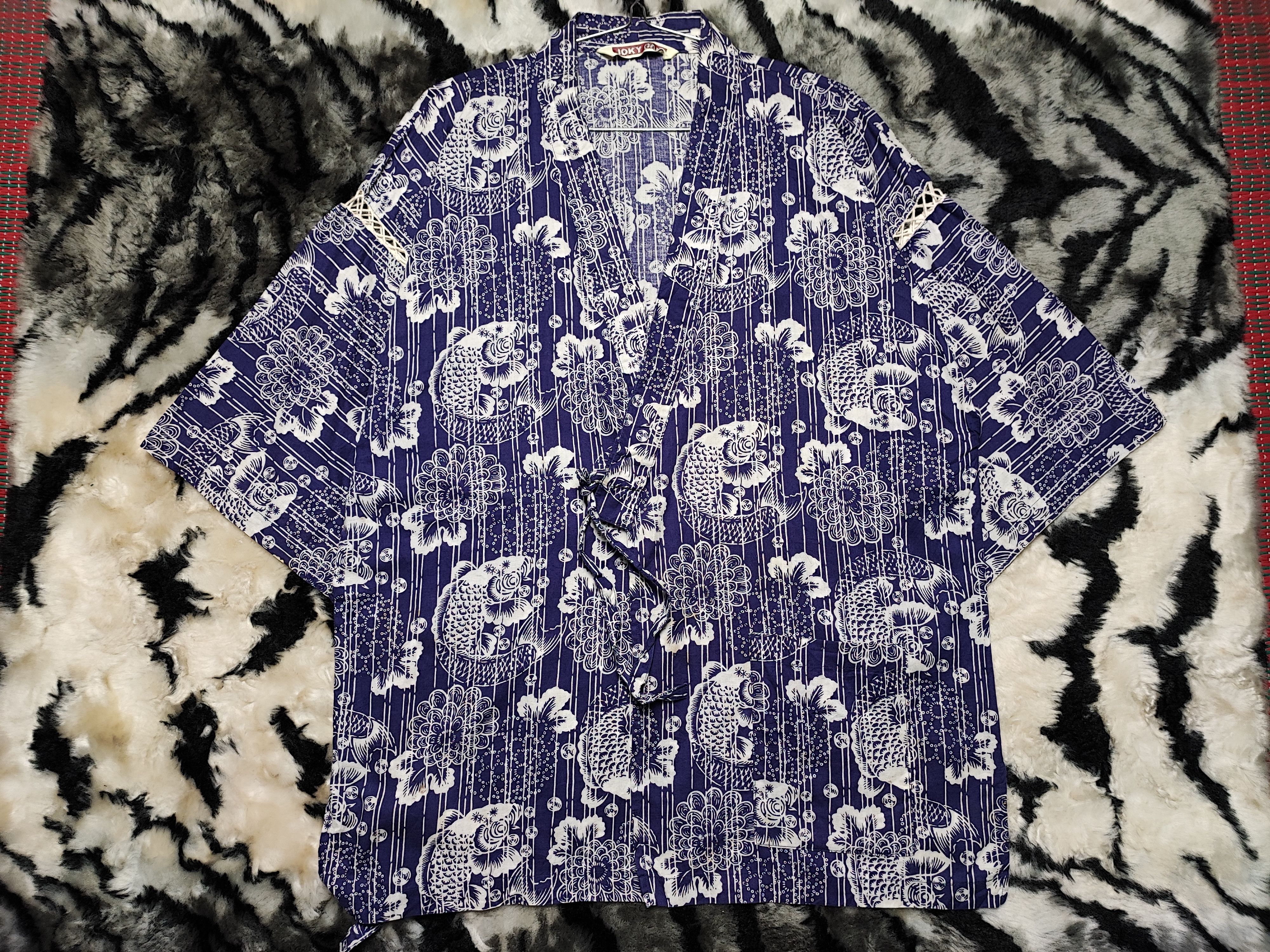 Japanese Brand Kimono Fish Koi Full Print Size M / US 6-8 / IT 42-44 - 3 Thumbnail