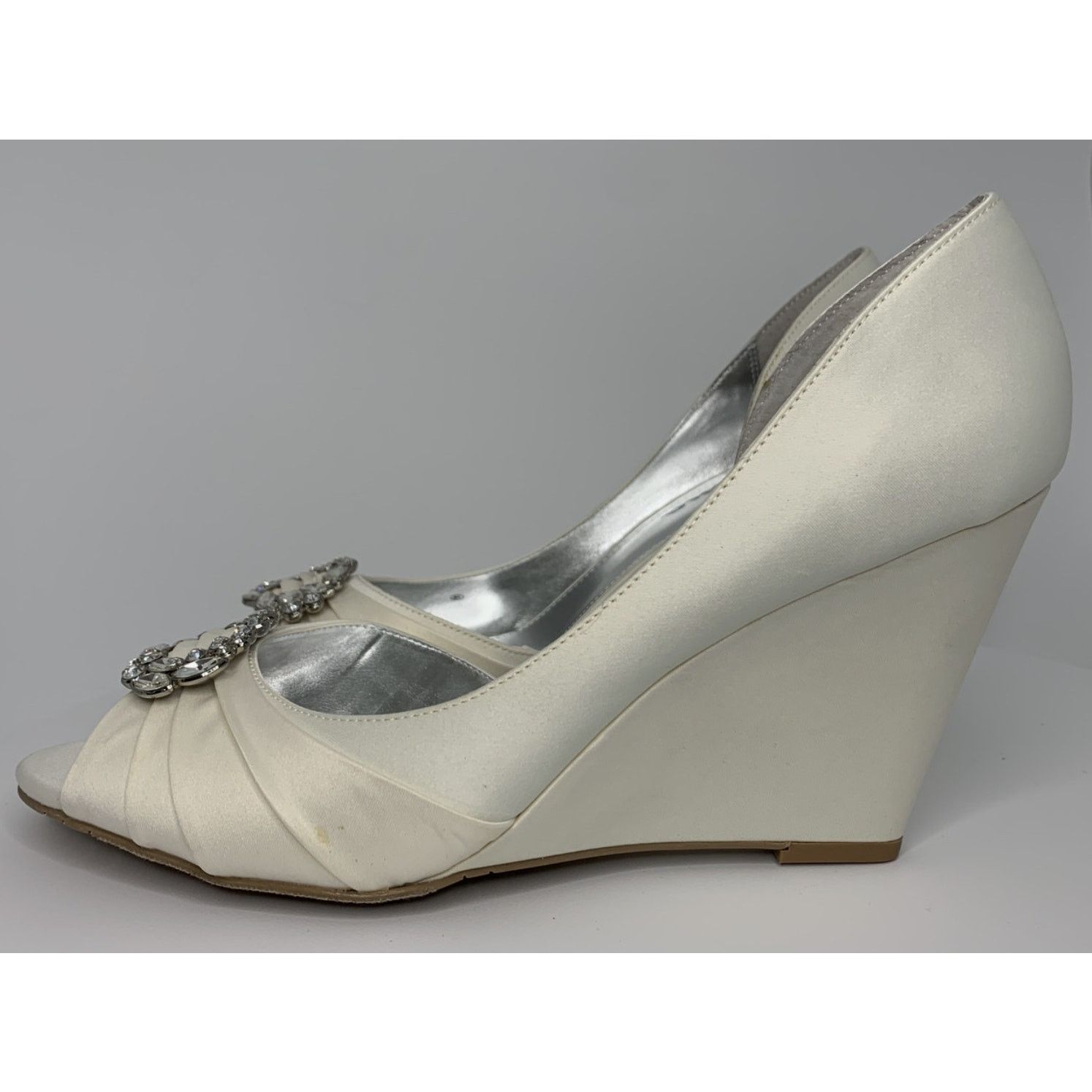 Other NINA Womens Satin d'Orsay Wedge Heels Shoes US Size 9.5- NIB Size US 9.5 / IT 39.5 - 4 Thumbnail