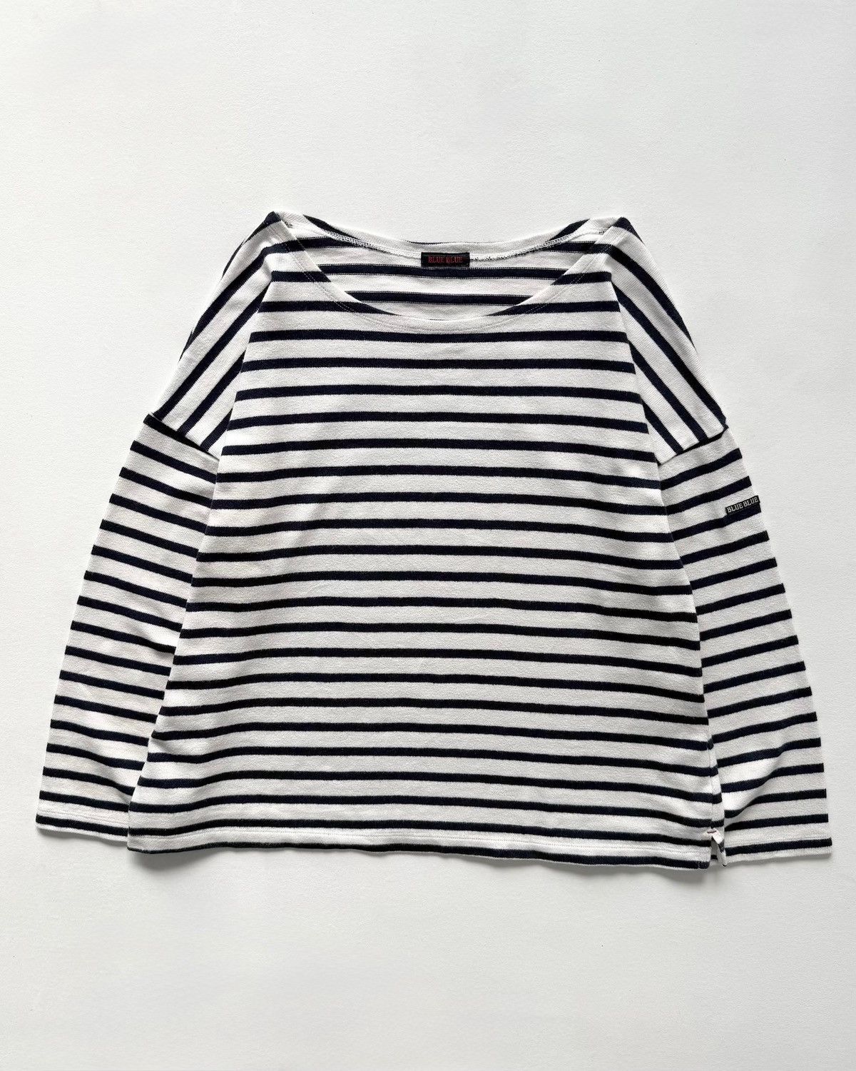 Blue Blue Japan BLUE BLUE BRETON NAVY OVERSIZE CROPPED SHIRT Size L / US 10 / IT 46 - 9 Thumbnail