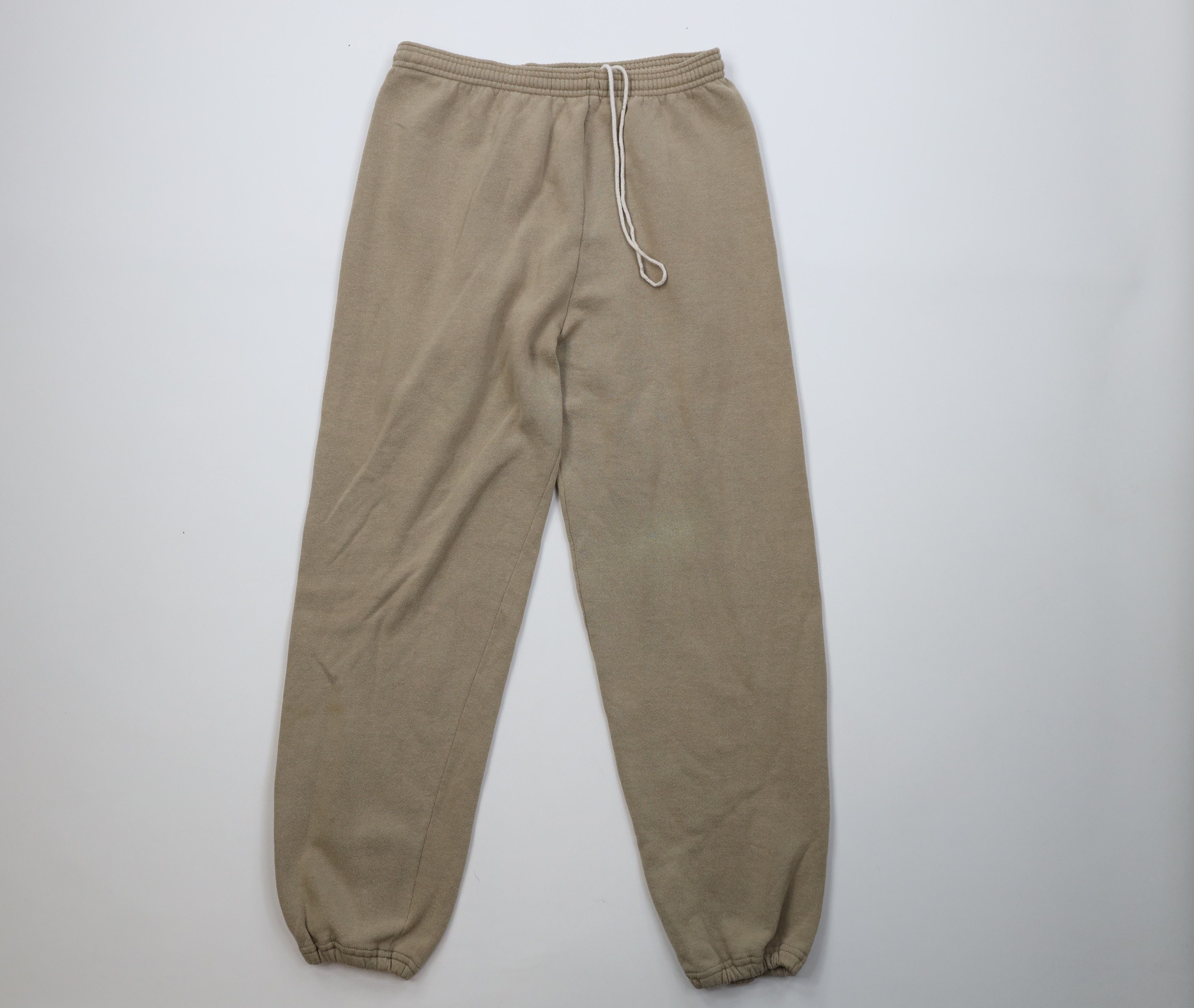 Vintage Vintage 90s Streetwear Sweatpants Joggers Beige Tan USA Size US 38 / EU 54 - 1 Thumbnail