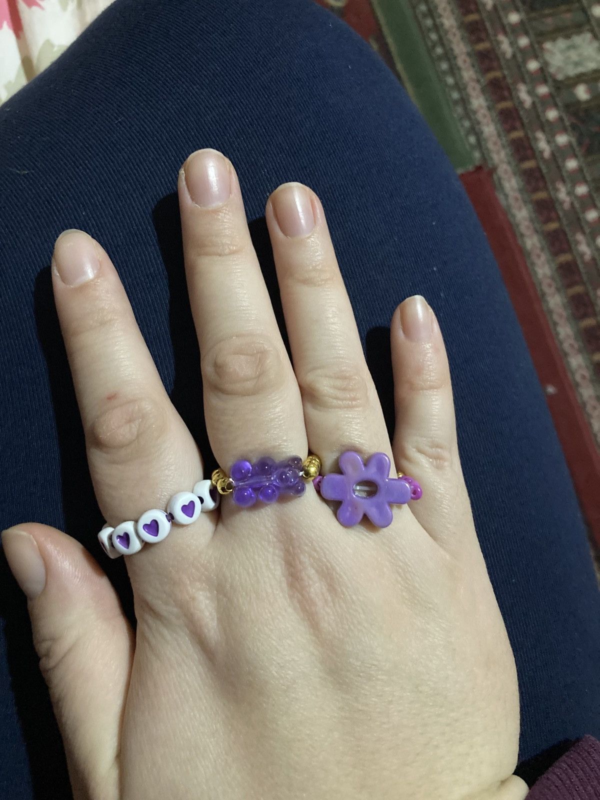 Other Ring set purple gummie bear and hearts Size ONE SIZE - 1 Preview