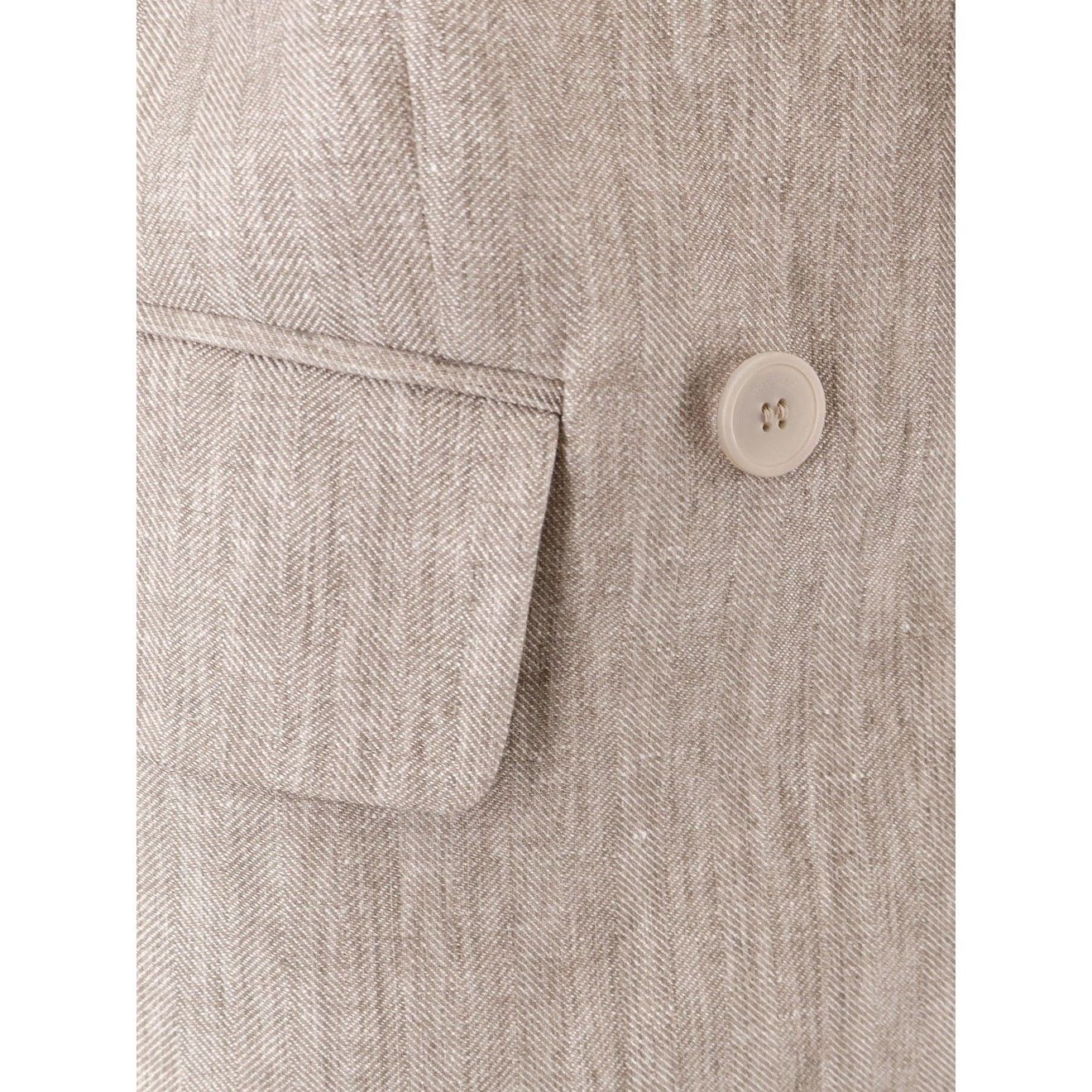 Max Mara MAX MARA MXMolimpia Beige Linen Blazer New & Authentic (Wome Size L / US 10 / IT 46 - 3 Thumbnail