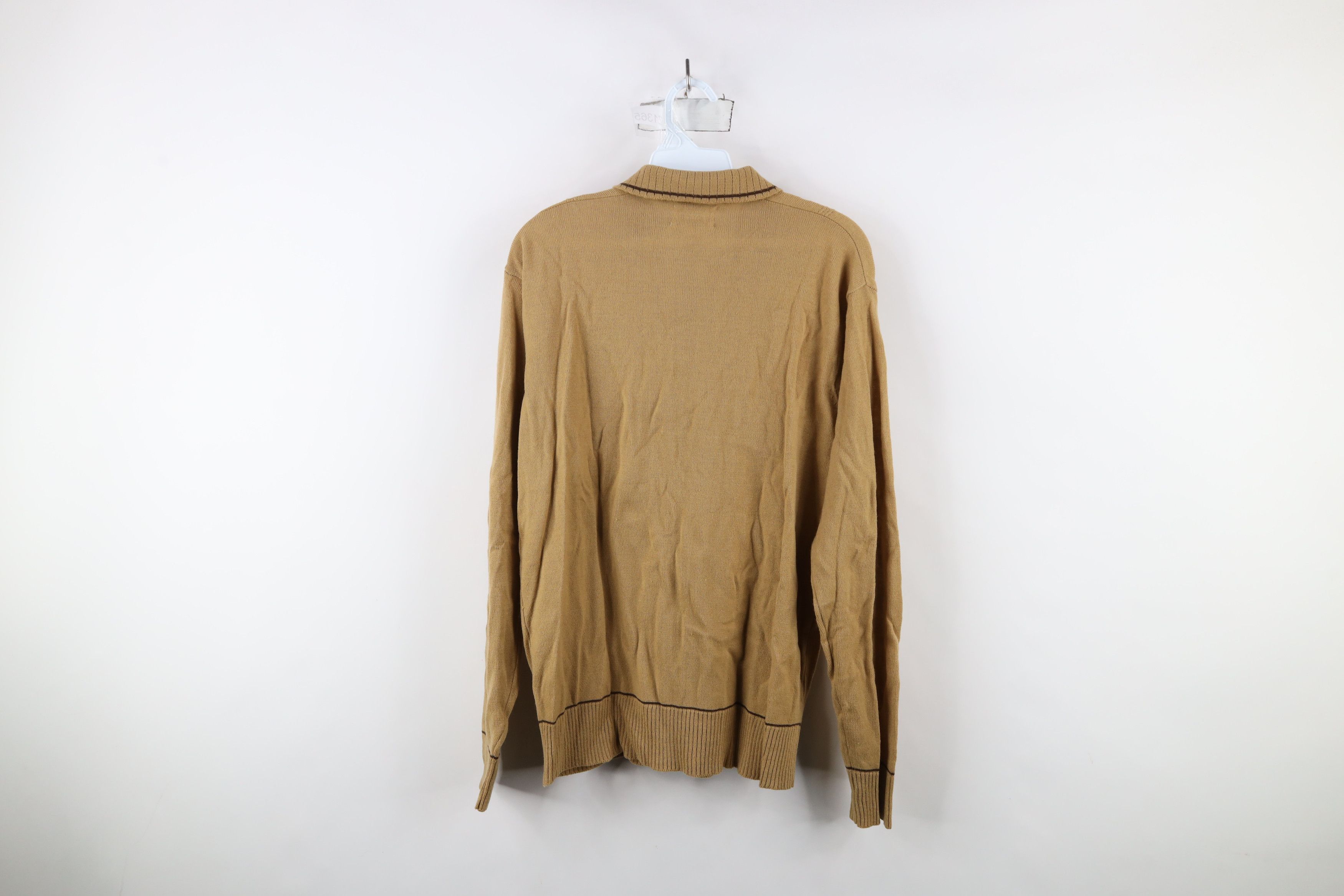 Vintage Vintage 60s 70s Rockabilly Collared Pullover Sweater Brown Size US XL / EU 56 / 4 - 8 Thumbnail