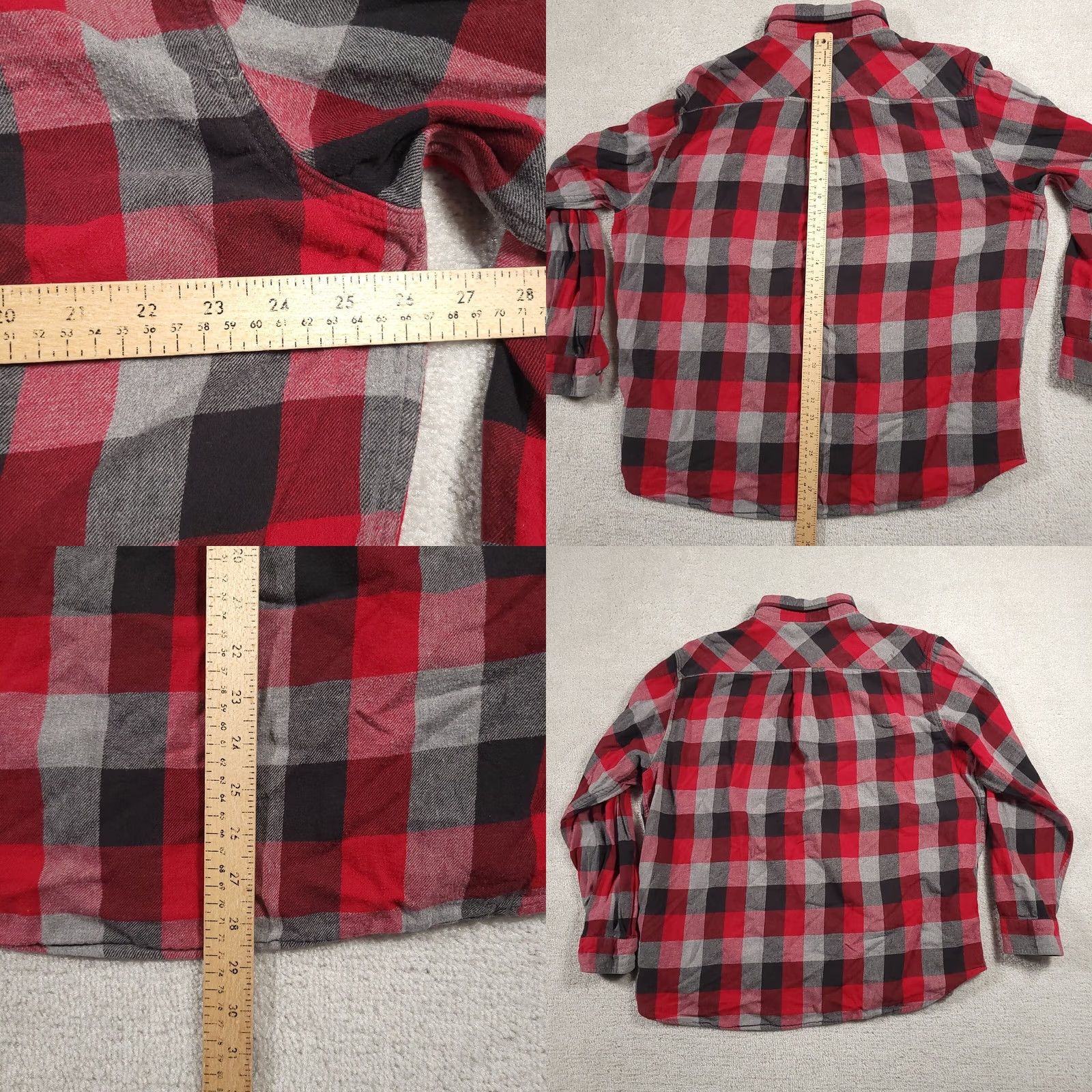 FRED VINTAGE Northcrest Flannel Shirt Mens XL Red Black Gray Pocket Button Down Long Sleeve 90s Classic Outdoor Mens Size US XL / EU 56 / 4 - 8 Thumbnail