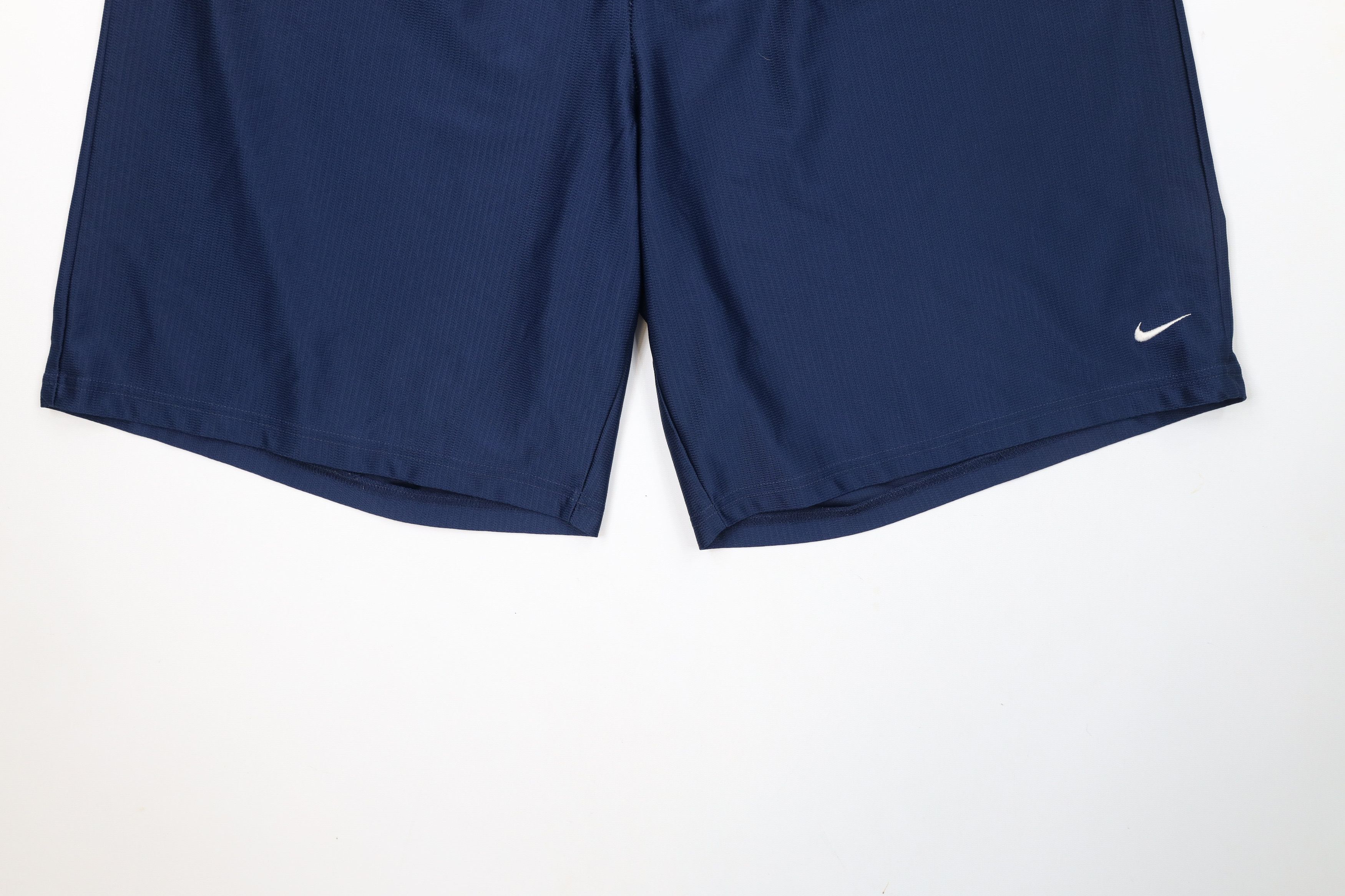 Nike × Vintage Vintage 90s Y2K Nike Scott Mini Swoosh Gym Shorts Navy Blue Size US 38 / EU 54 - 4 Thumbnail