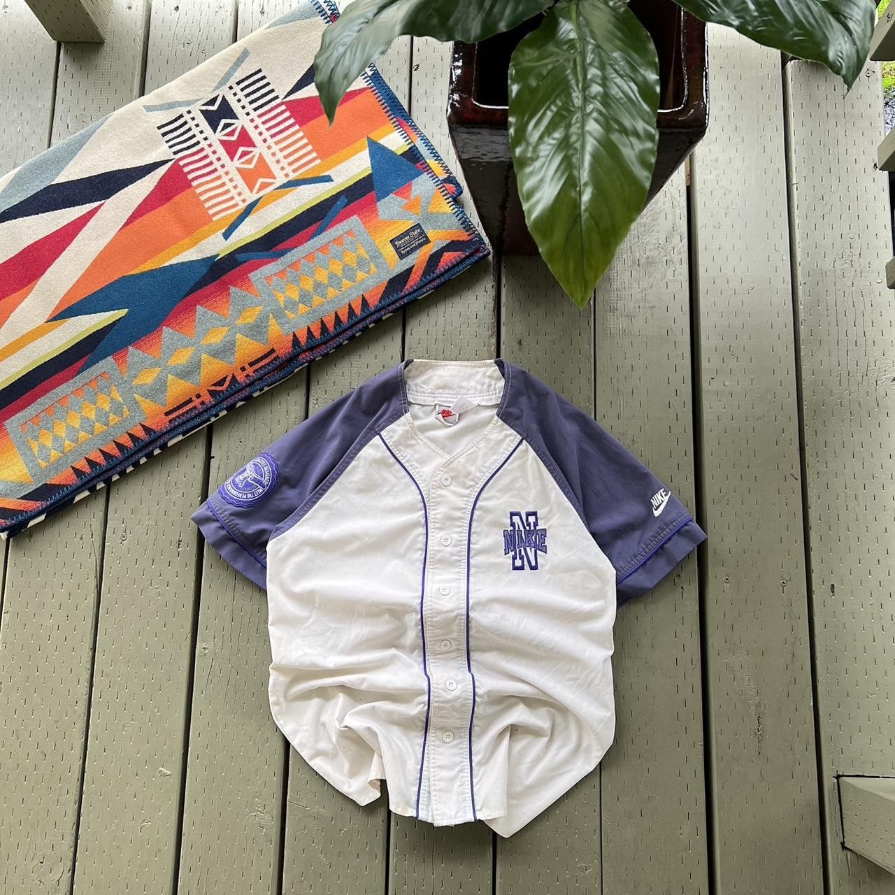 Nike × Vintage Vintage 90s Nike Baseball Jersey Button Up Logo Swoosh Size US S / EU 44-46 / 1 - 2 Thumbnail