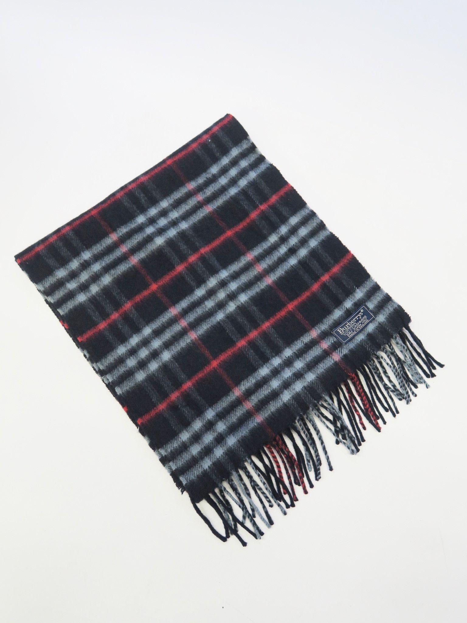 image of Burberry Burebrry Cashmere 100% Unisex Scarf in Navy, Women's
