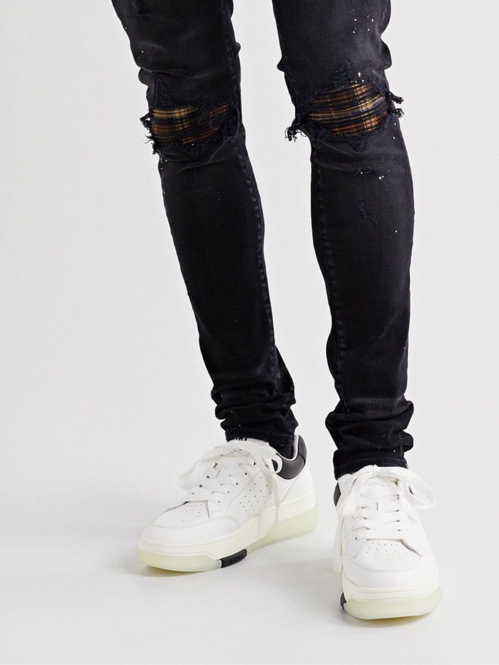 Amiri AMIRI Stadium Low Sneakers White Black Leather Size 42 NIB Size US 9 / EU 42 - 1 Thumbnail