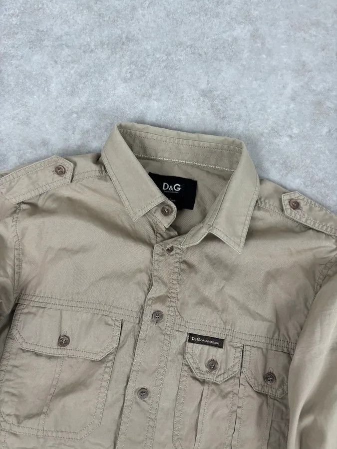 Dolce & Gabbana 2000s Dolce & Gabbana Beige Military Cargo Shirt Size US M / EU 48-50 / 2 - 4 Thumbnail