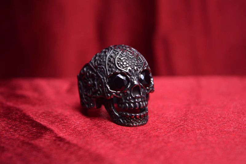 Jewelry Skull Retro Jewelry Rings Open Size Chrome Ring (Size 7-13) Size ONE SIZE - 3 Thumbnail