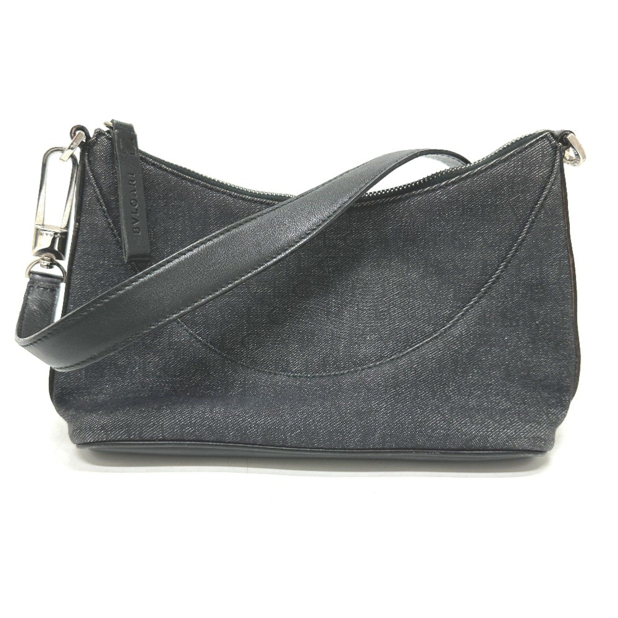 Bvlgari Bvlgari Logo mania Bag Hand Bag Navy Based SilverHardware Size ONE SIZE - 1 Thumbnail