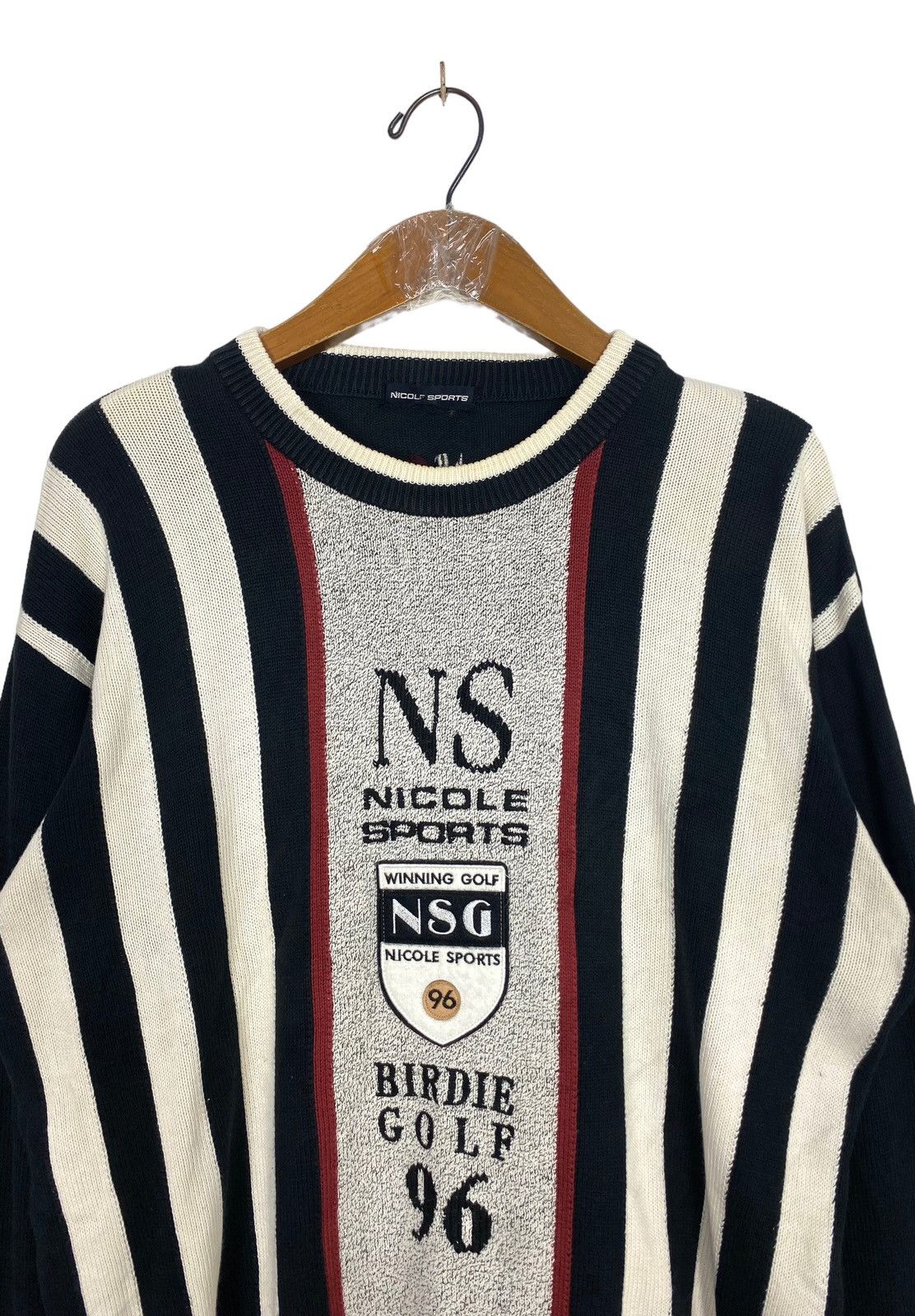 Japanese Brand Nicole Sport Golf Stripe Big Logo Sweatshirt Made Japan Size US M / EU 48-50 / 2 - 4 Thumbnail