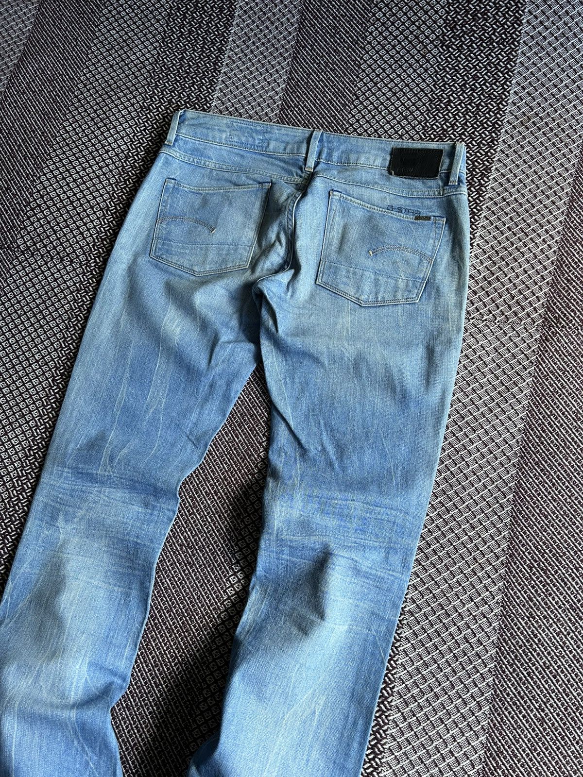 G-Star G-star Raw 3301 Straight Denim Jeans Faded Distressed Sz 31 Size US 31 - 3 Thumbnail