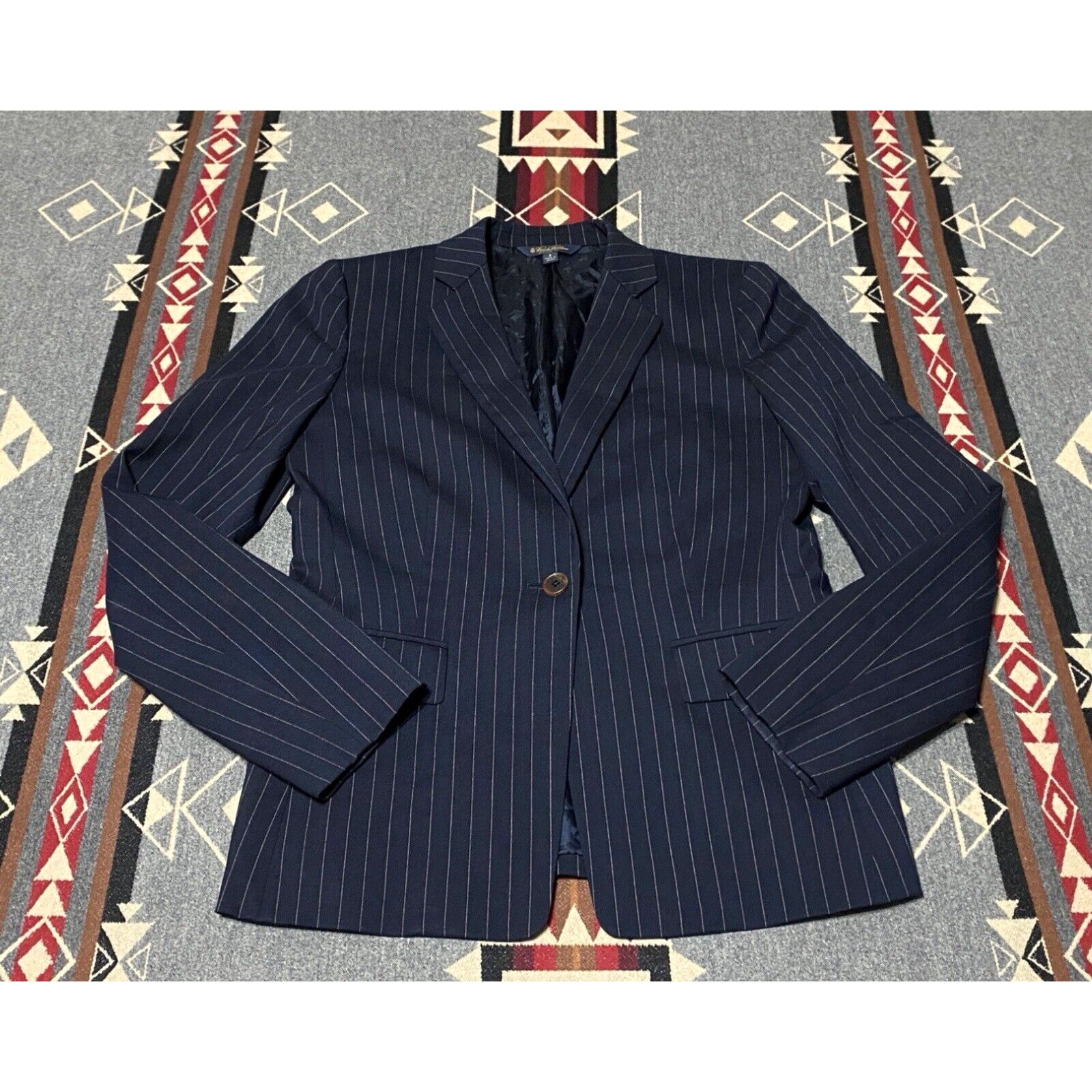 image of Brooks Brothers Stellita Fit Loro Piana Striped Womens Blazer Jacket Size 4 T63 in White