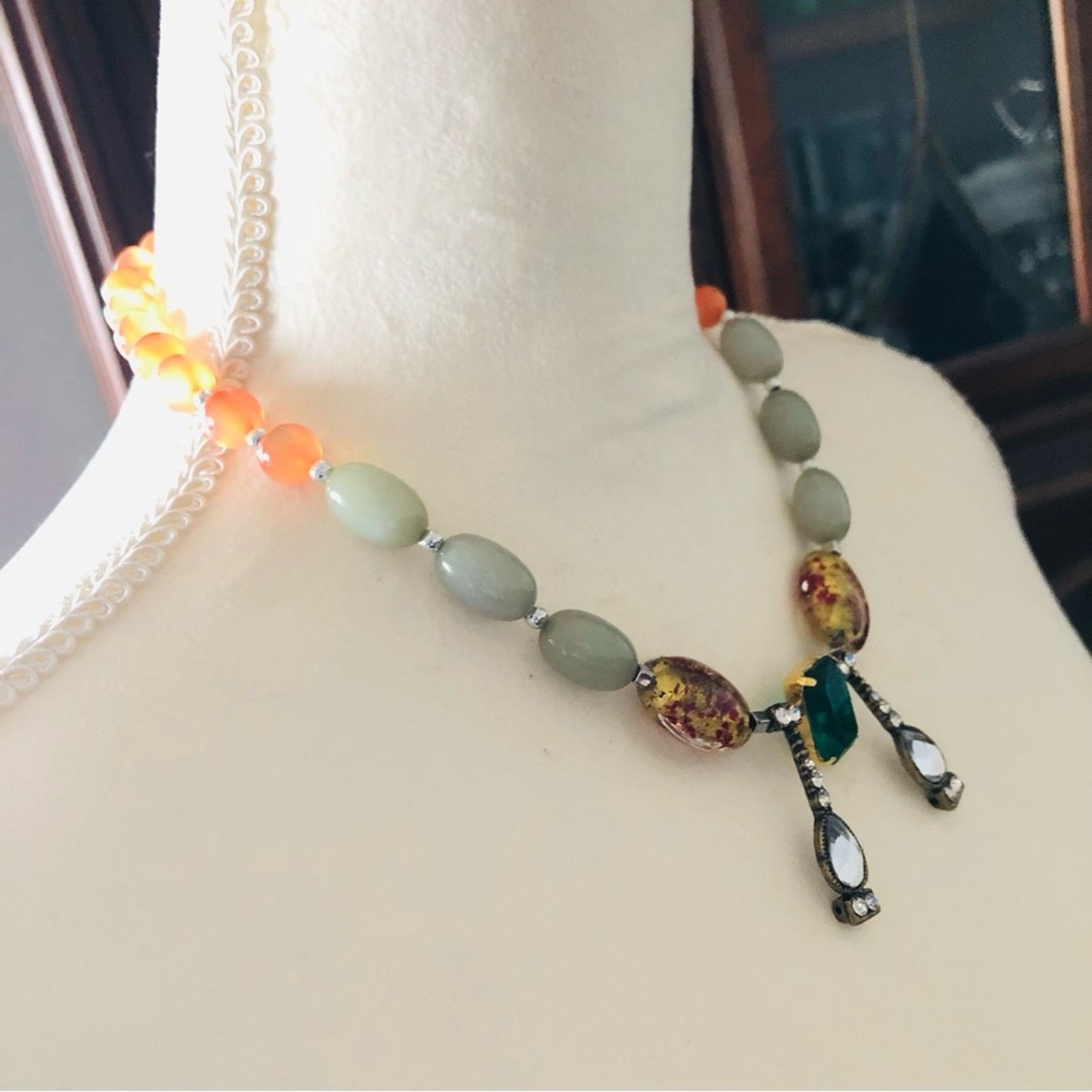 Handmade Handcrafted repurpose recycled salvaged bead necklace Size ONE SIZE - 3 Thumbnail