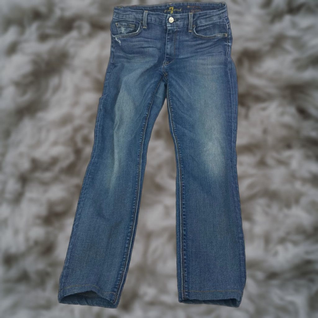 7 For All Mankind VINTAGE 7 For All Mankind Womens High Waist Skinny Jeans 29 Blue Stretch Ankle - Mens? Size 29" - 1 Thumbnail