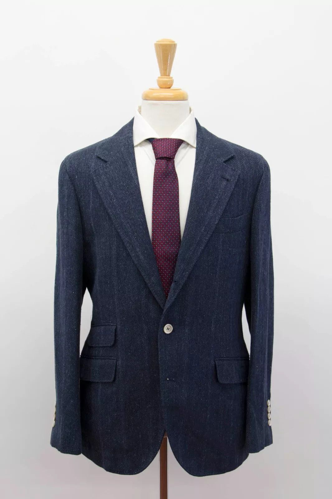 Brunello Cucinelli Jacket Linen in Dark Blue Size US S / EU 44-46 / 1 - 1 Thumbnail