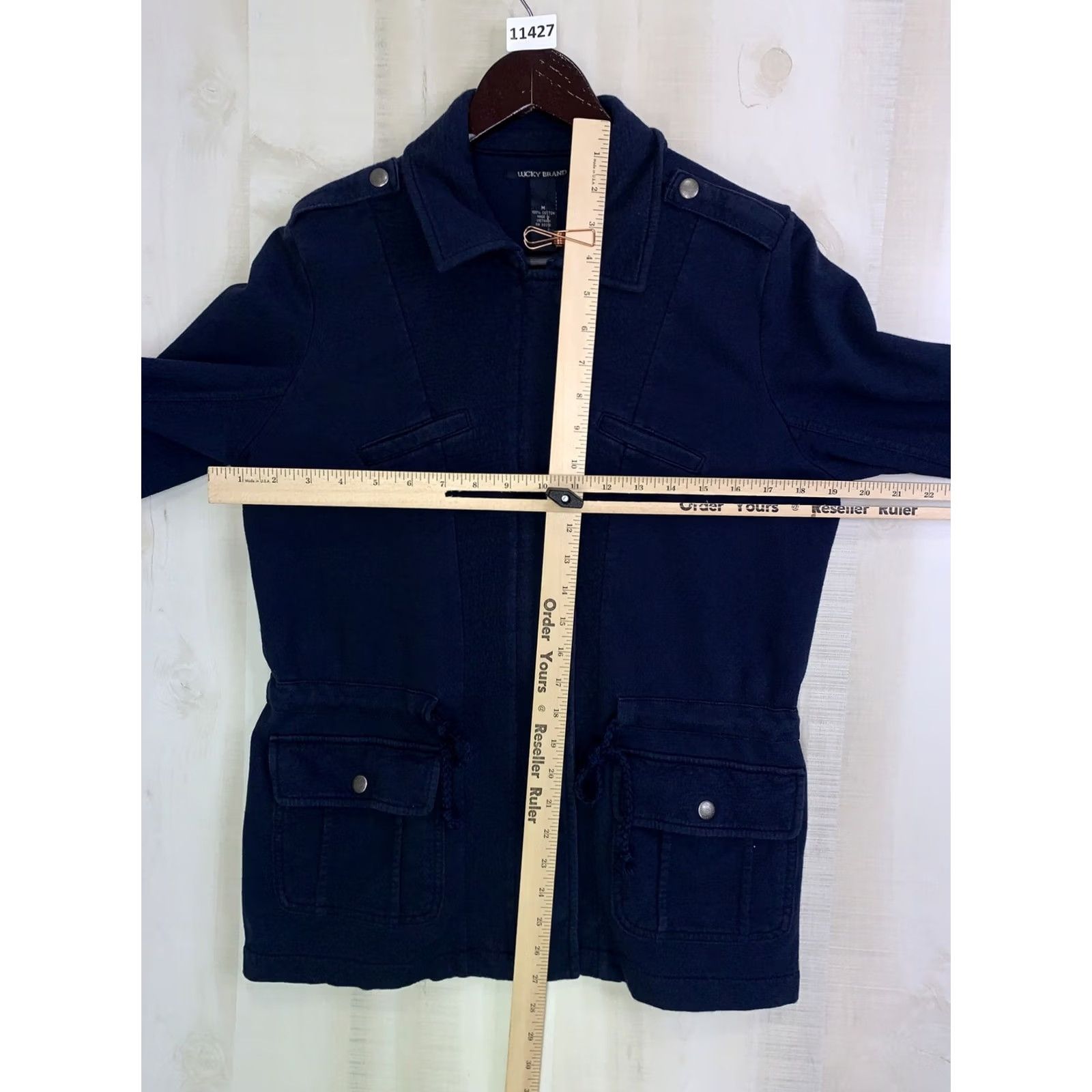 Lucky Brand Lucky Brand Blue Cotton Military Utility Jacket Womens M Size Regular Red? Size M / US 6-8 / IT 42-44 - 3 Thumbnail