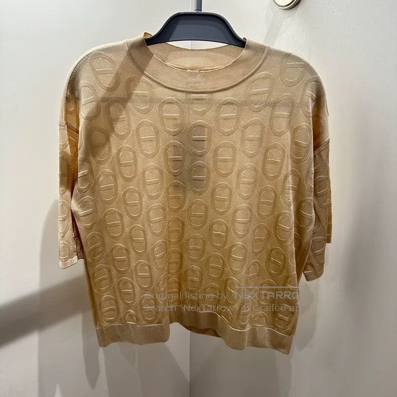 Hermes Hermes All-Over Pig Nose Print Silk Short Sleeve Size XS / US 0-2 / IT 36-38 - 5 Thumbnail