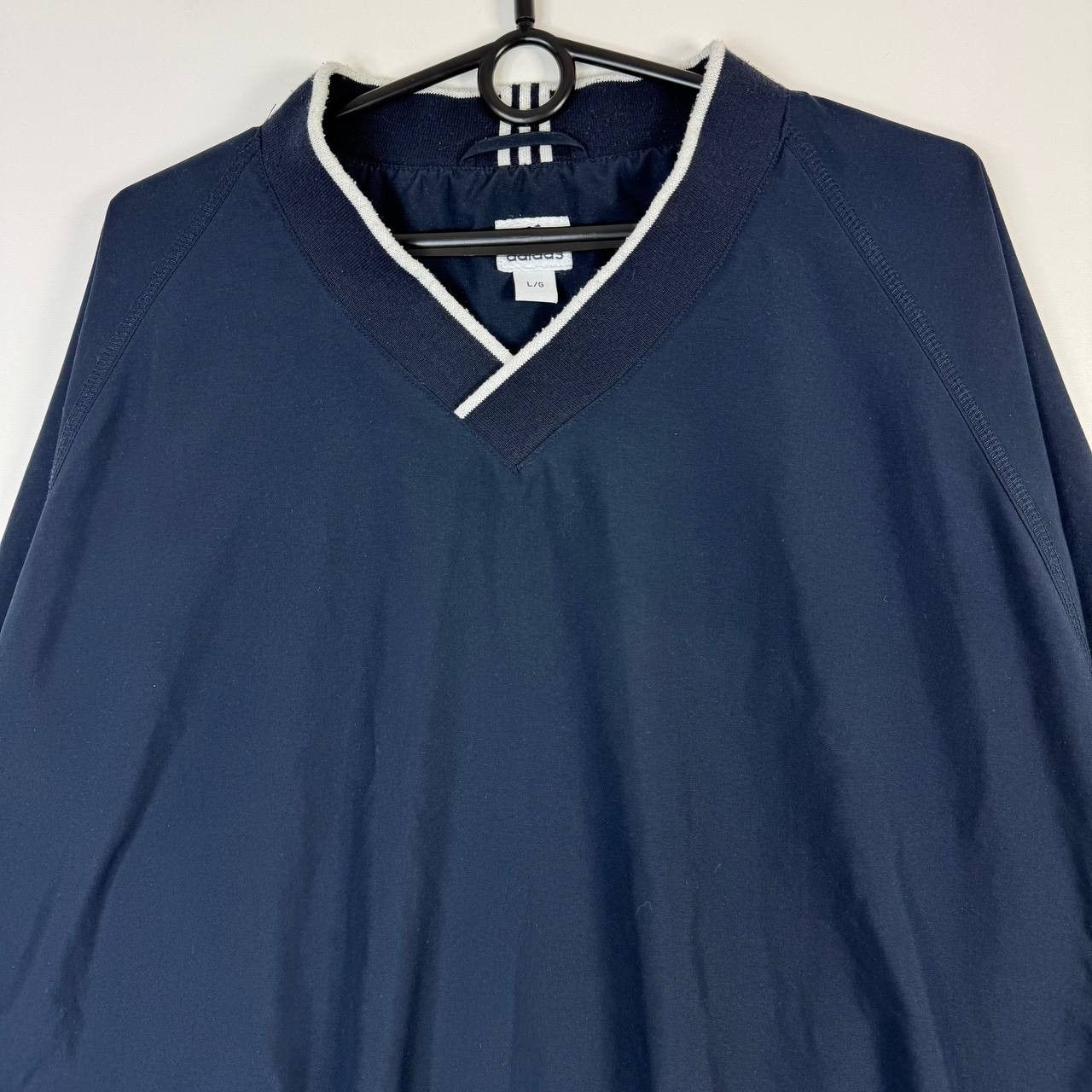 Adidas Adidas ClimaShell Windbreaker Jacket Navy Blue V Neck Mens L Size US L / EU 52-54 / 3 - 2 Thumbnail