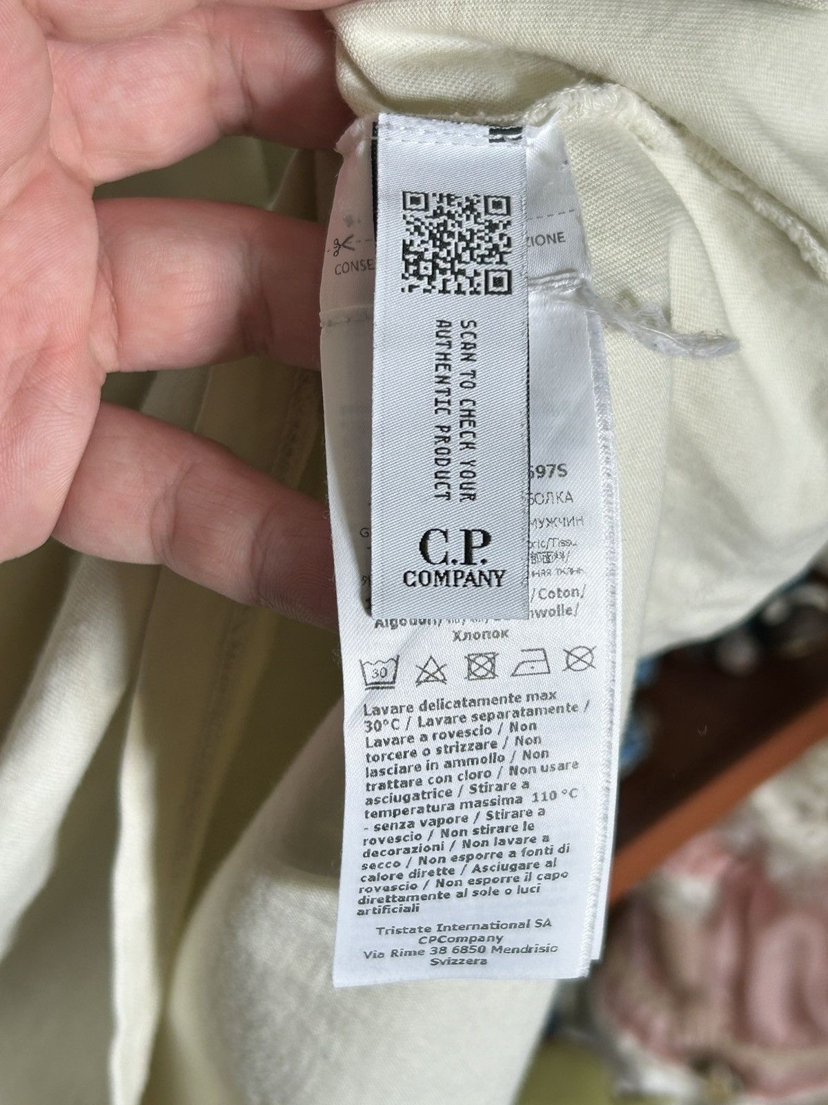 C.P. Company C.P. Company Resist Dyed Logo T-shirt Light Yellow cream Size US M / EU 48-50 / 2 - 7 Thumbnail