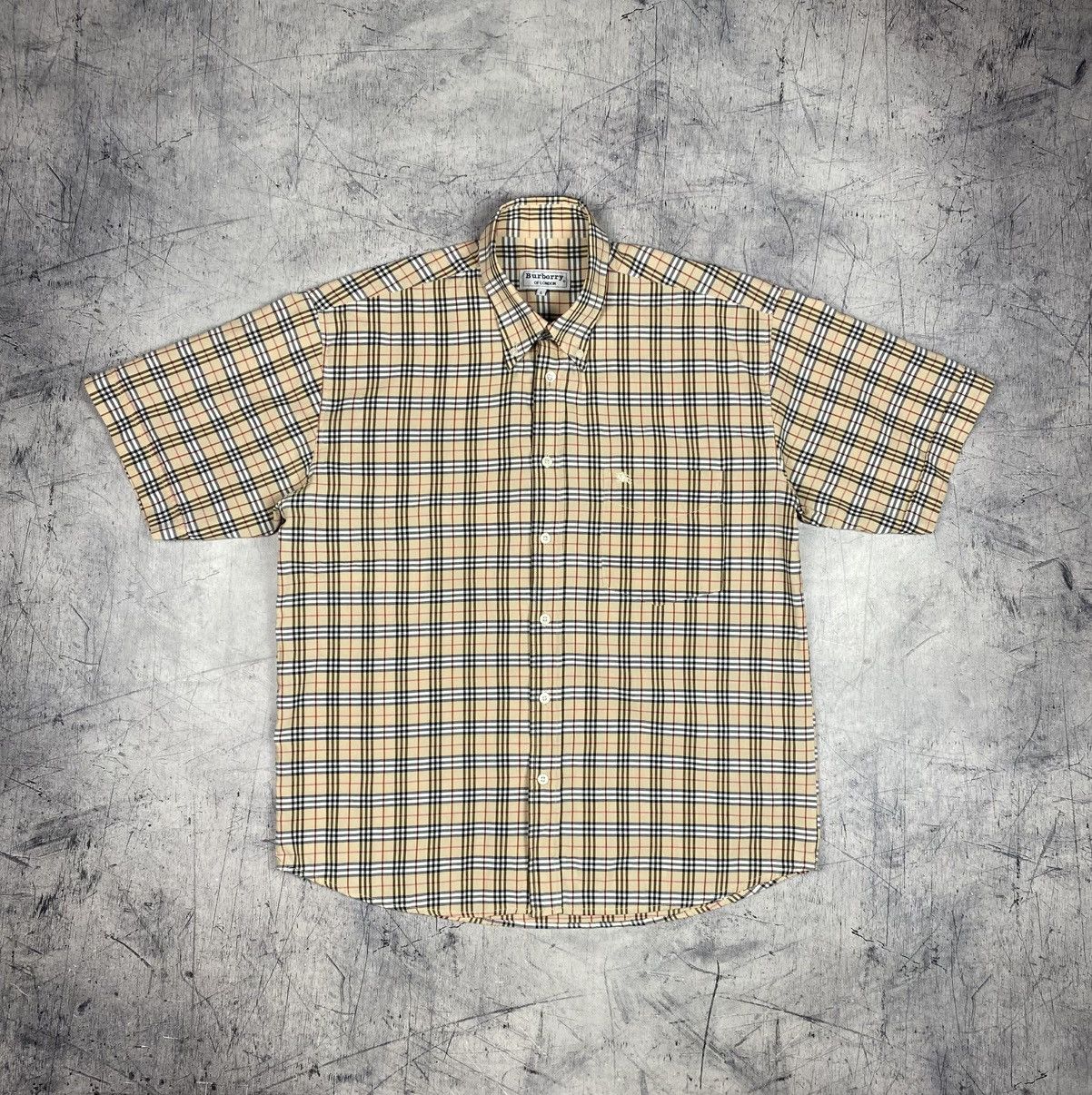 Burberry Vintage Burberry London Nova Check Short Sleeve Shirt Beige Size US L / EU 52-54 / 3 - 2 Thumbnail