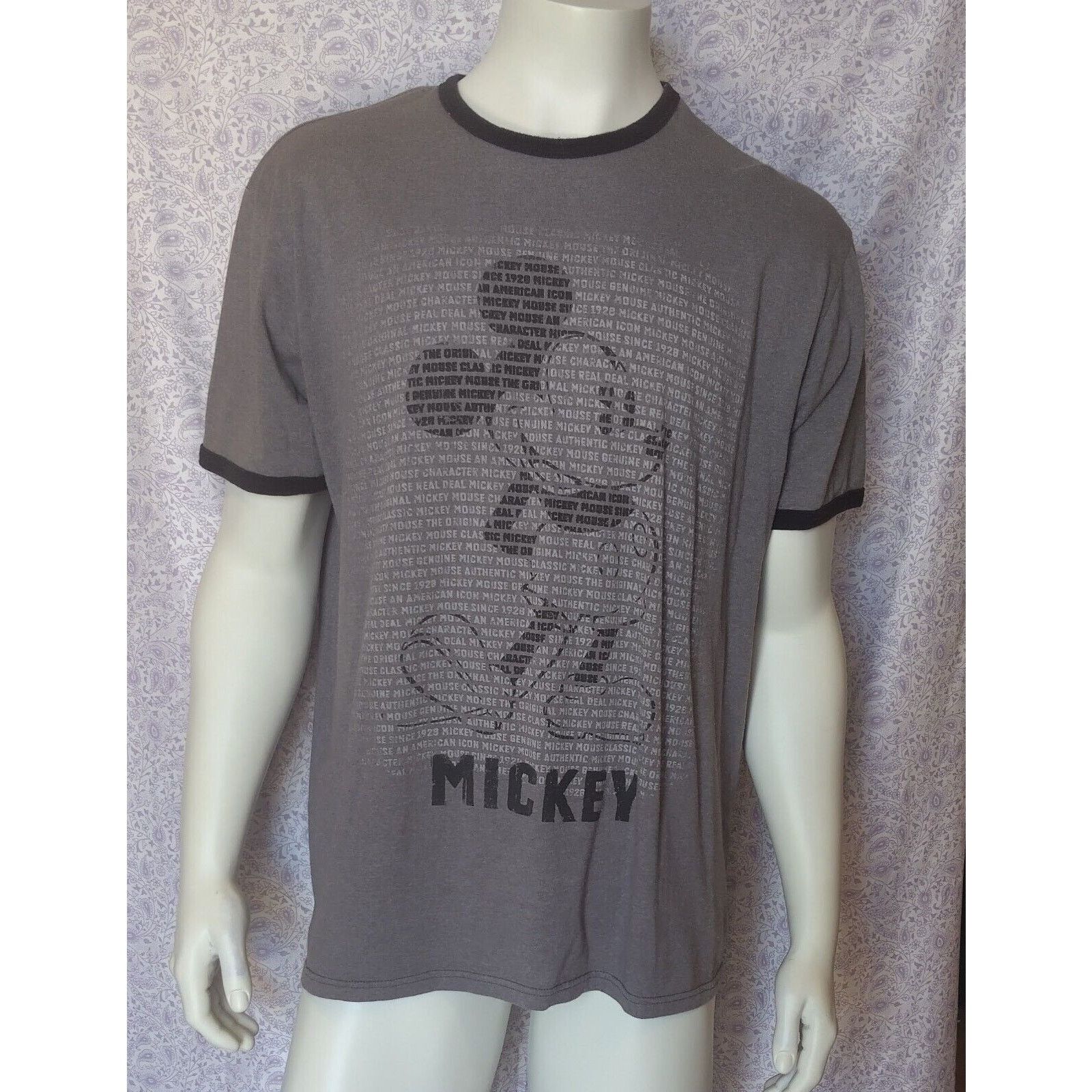 Disney Mickey Mouse - 1928 ICON Vintage Script Ringer, pre-owned Size US L / EU 52-54 / 3 - 1 Thumbnail
