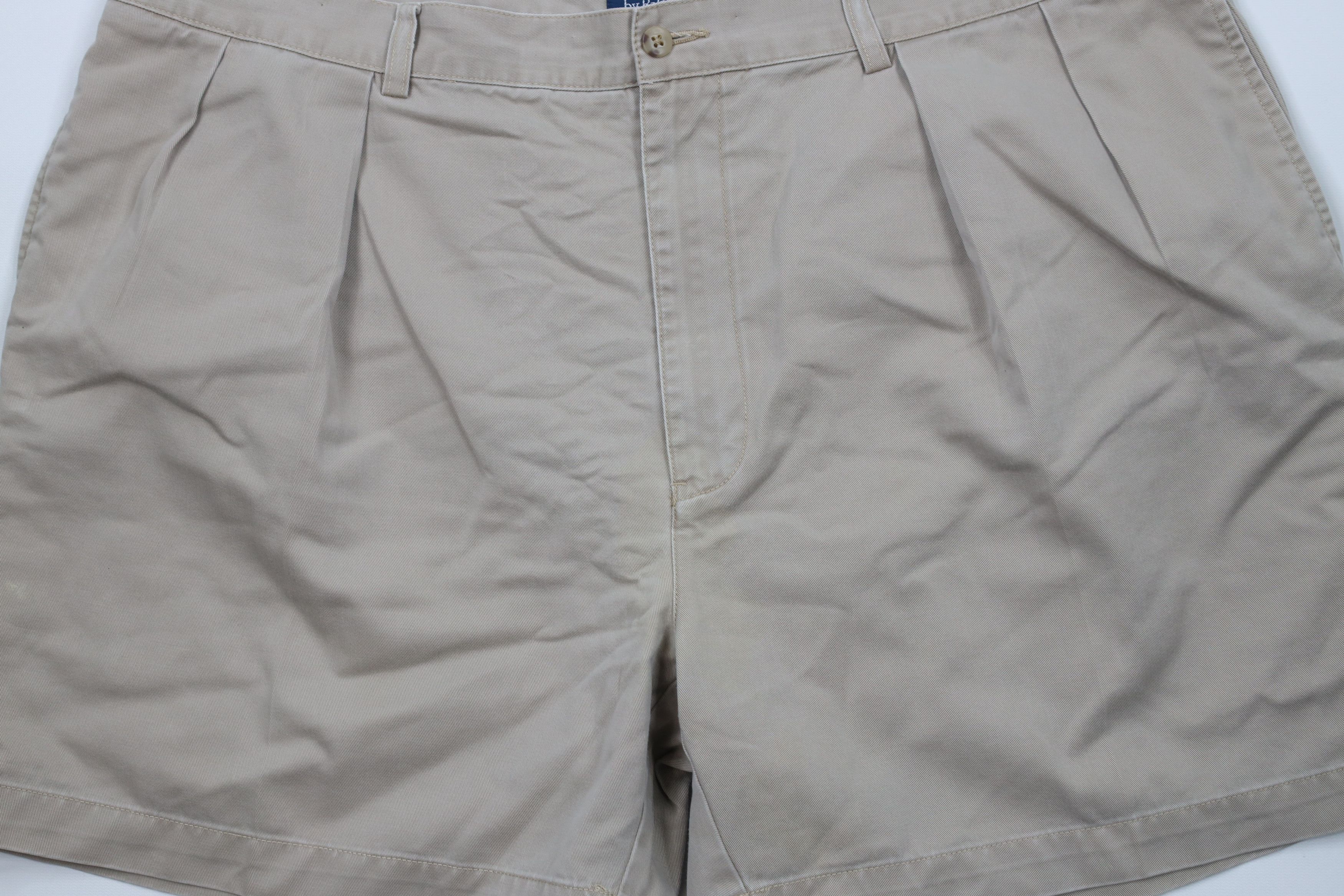 Ralph Lauren × Vintage Vintage 90s Ralph Lauren Knee Cotton Chino Shorts Beige Size US 42 / EU 58 - 3 Thumbnail