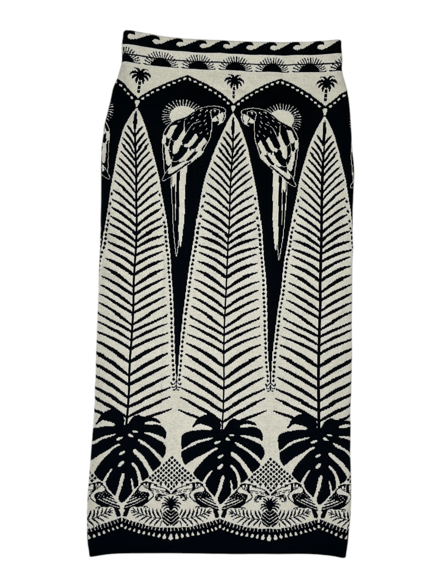 Farm Rio Farm Rio Black And White Overall Print Ankle Length Skirt Size 28" / US 6 / IT 42 - 1 Thumbnail