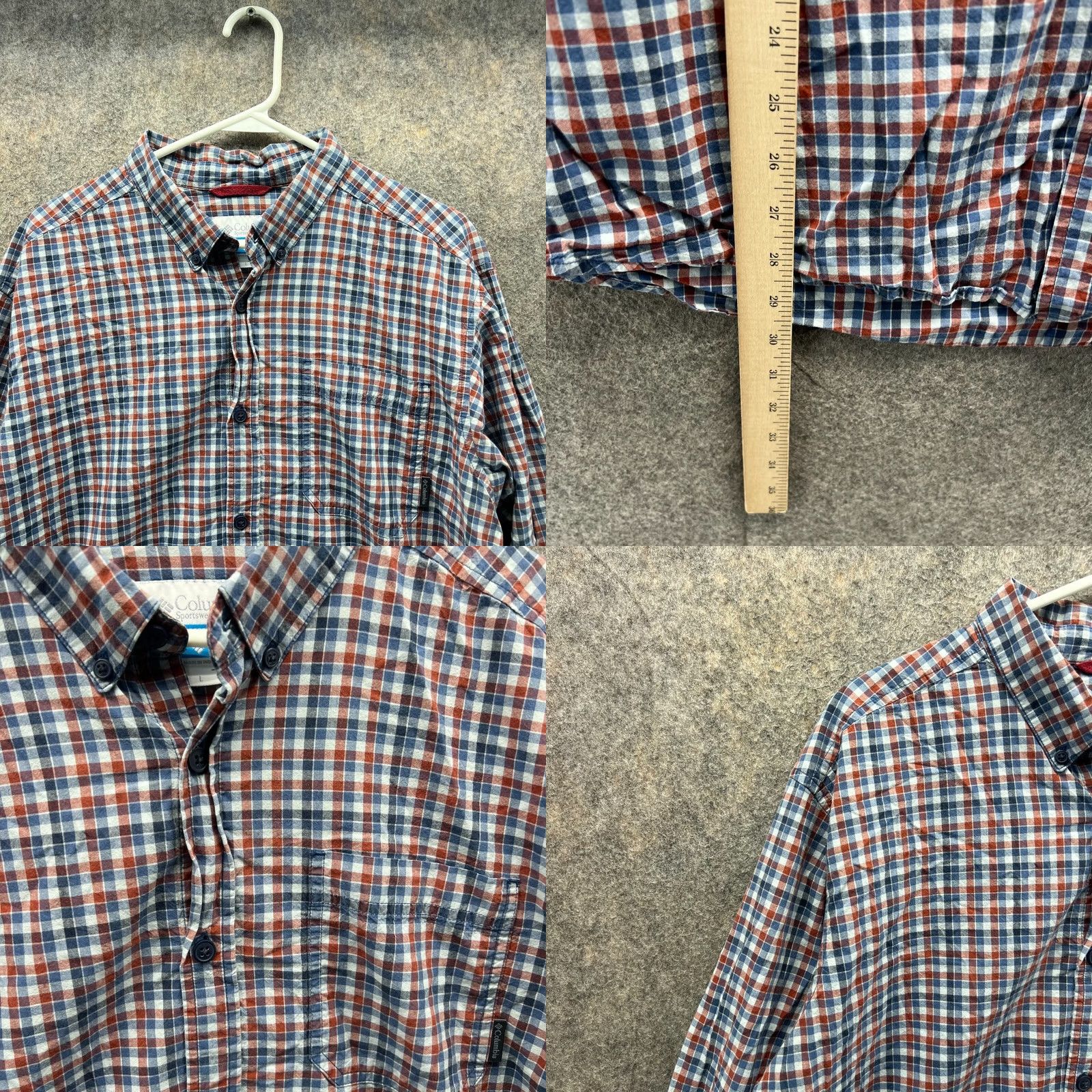 Vintage VINTAGE Columbia Shirt Men Large Adult Red Blue Casual Button Down Dress Check Vintage Size US L / EU 52-54 / 3 - 8 Thumbnail