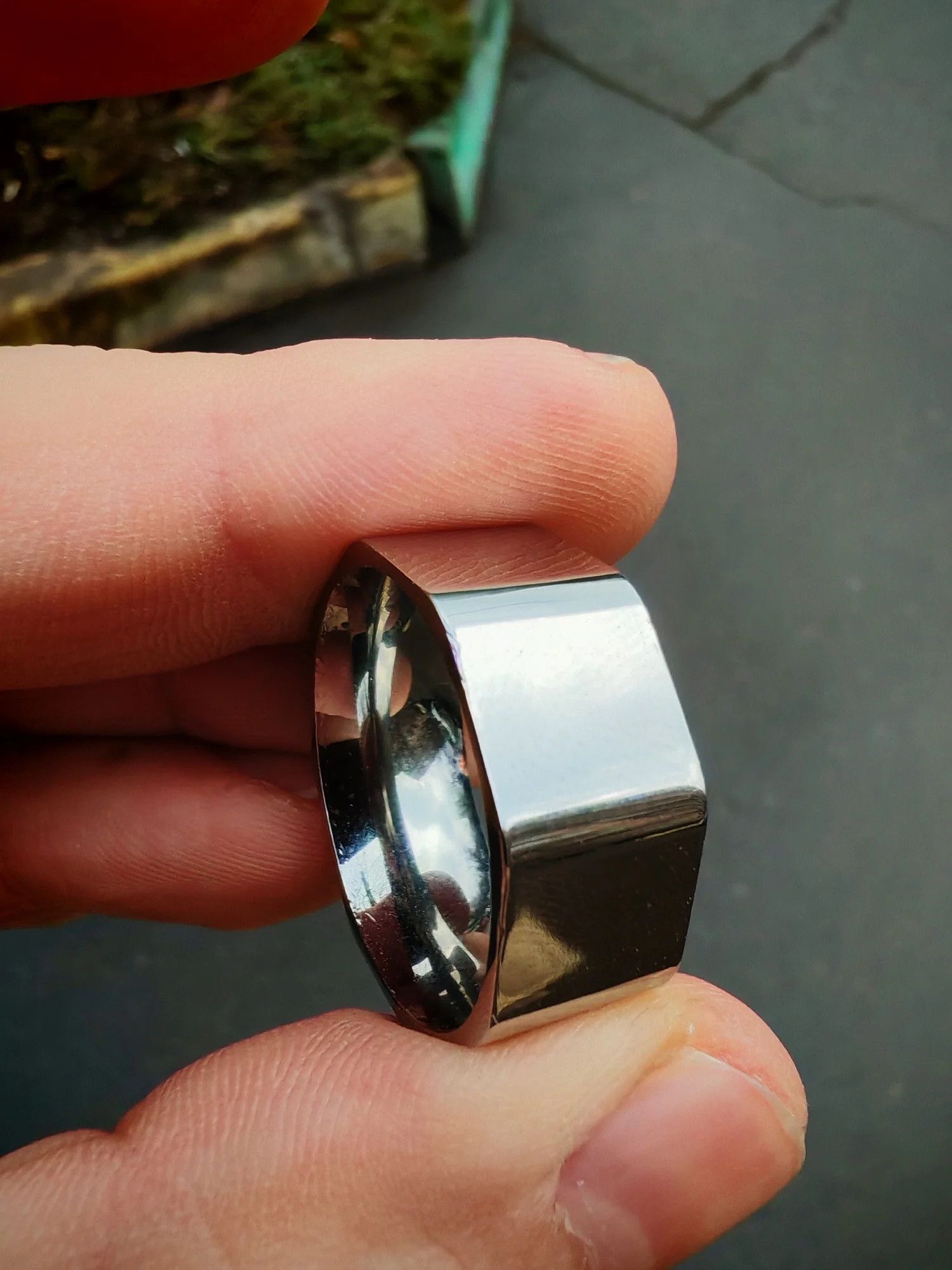 Jewelry × Vintage SIZE 10 Stainless Steel Wide Irregular Ring Size ONE SIZE - 6 Thumbnail