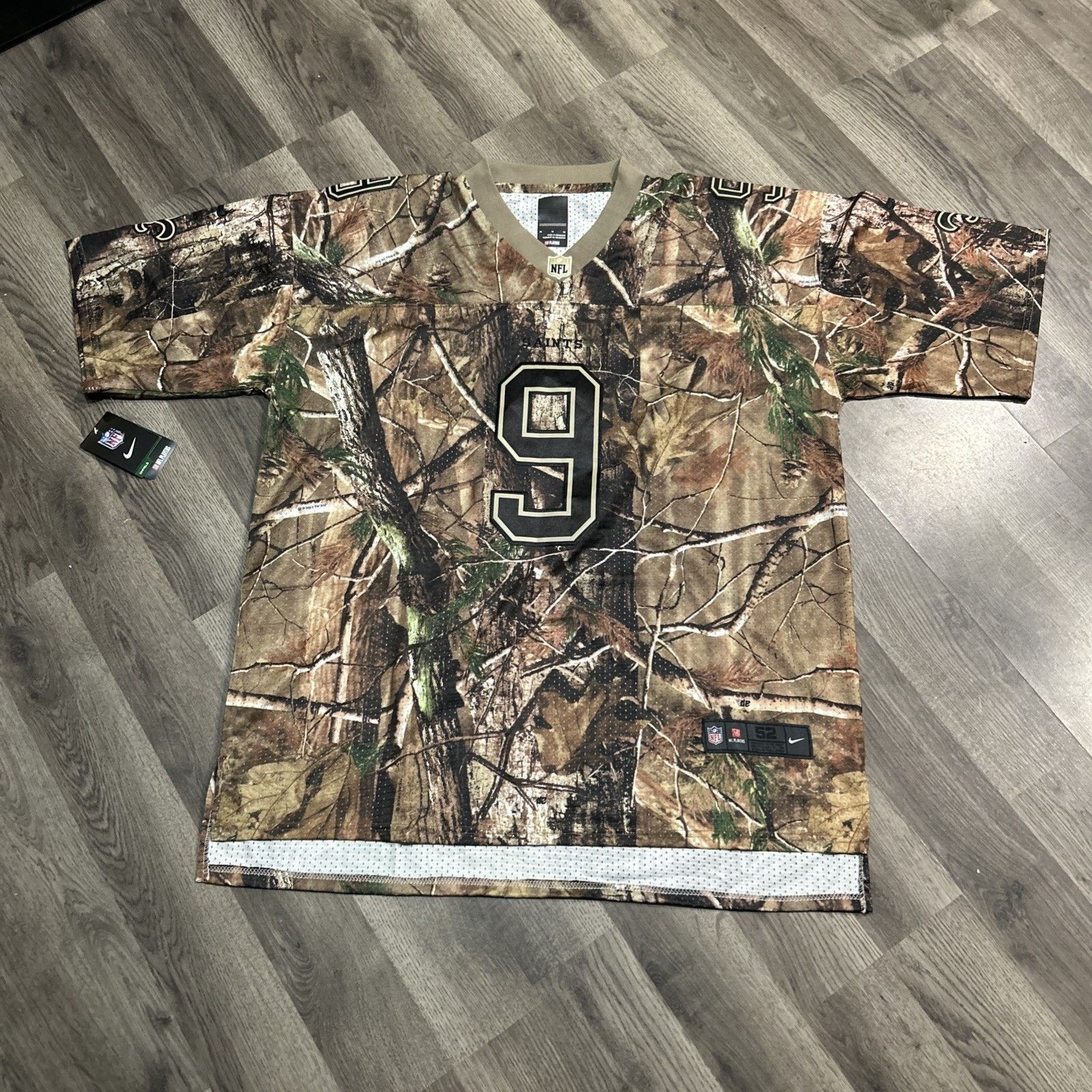 Nike Men’s 52 On Field #9 Brees Saints Real Tree Nike Jersey NWT Size US L / EU 52-54 / 3 - 1 Thumbnail