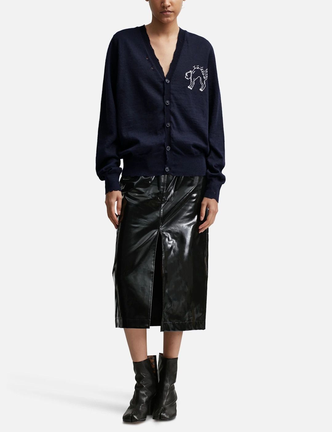 Maison Margiela o1y0625 Cardigan in Midnight Blue Size S / US 4 / IT 40 - 4 Thumbnail