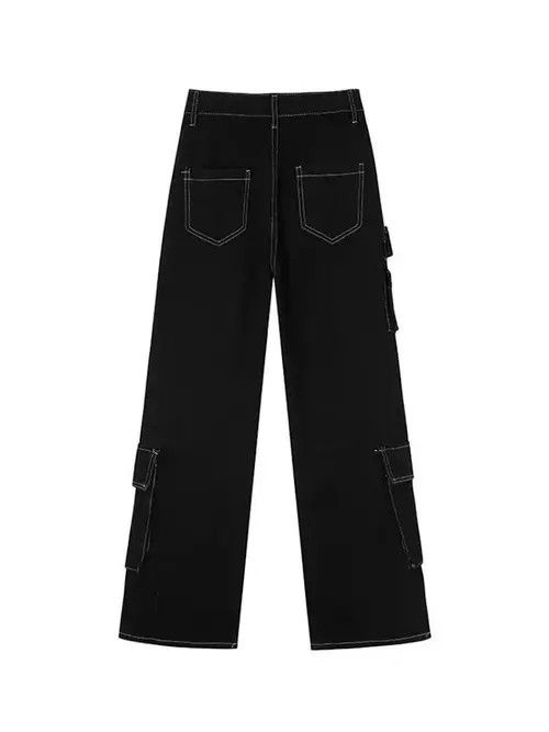 Jean Black Cargo Carpenter Denim Jeans Size US 32 / EU 48 - 2 Thumbnail