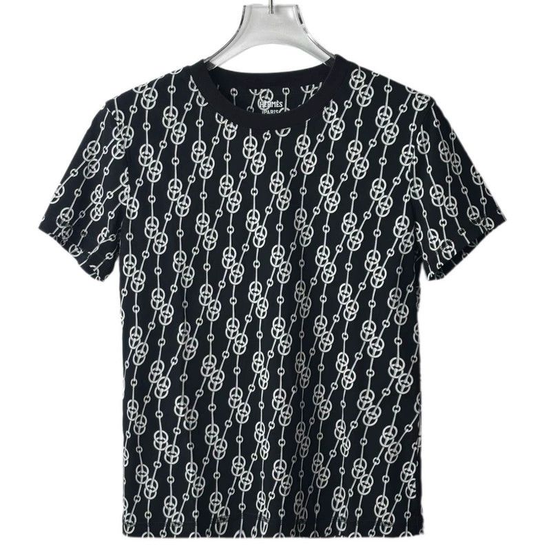 Hermes HERMES Logo Print Crew Neck T-Shirt Size US M / EU 48-50 / 2 - 1 Thumbnail