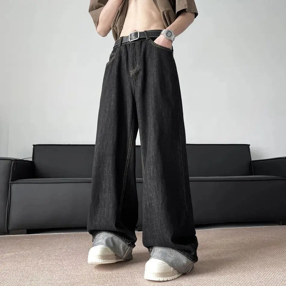 Japanese Brand Retro loose straight leg casual jeans Size US 32 / EU 48 - 2 Thumbnail