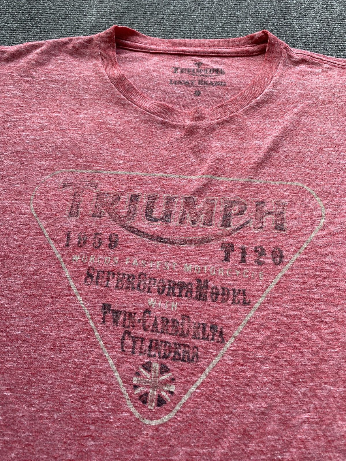 Lucky Brand 🔥Racing Triumph Lucky Brand Red Vntg tee mens M Size US M / EU 48-50 / 2 - 2 Thumbnail