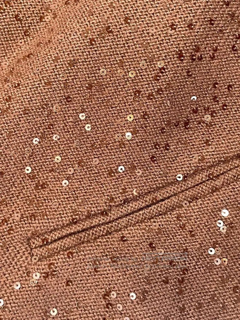 Brunello Cucinelli Brunello Cucinelli Dark brown sequin cashmere vest Size L / US 10 / IT 46 - 6 Thumbnail