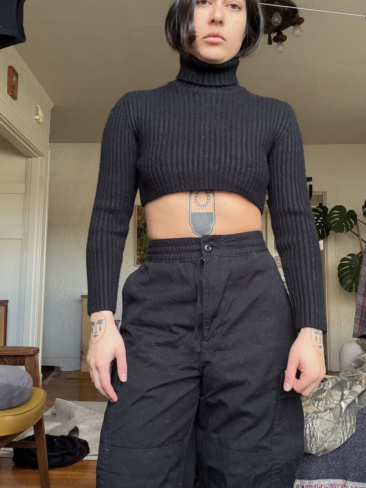 Jean Paul Gaultier Jean Paul Ribbed Cropped Turtleneck Size XS / US 0-2 / IT 36-38 - 1 Thumbnail