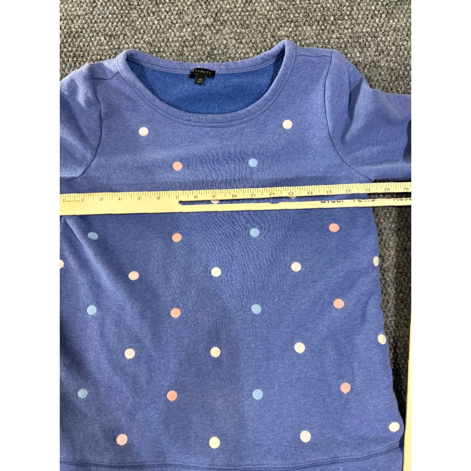 Talbots Talbots Sweater Womens XS Blue Polka Dot Pullover Crewneck Cozy Knit All Seasons Regular Long Sleeve Mens? Size XS / US 0-2 / IT 36-38 - 3 Thumbnail