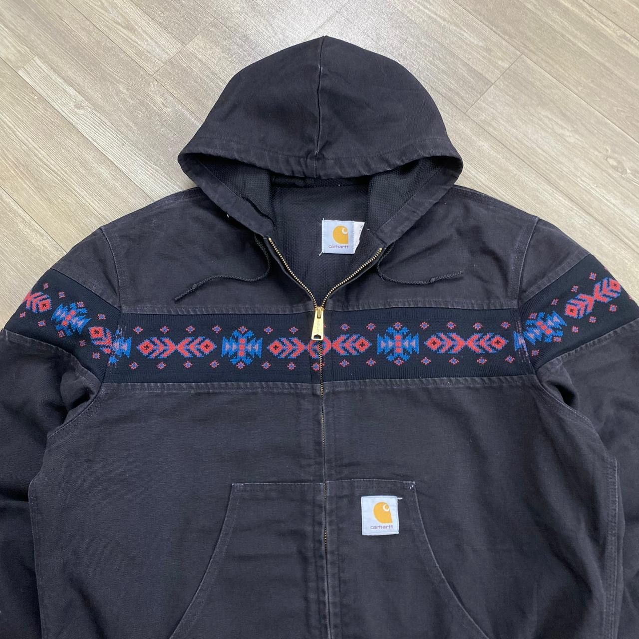 Carhartt 1990s Vintage Carhartt Aztec JR0005 Canvas Zipper Hoodie Size US M / EU 48-50 / 2 - 4 Thumbnail