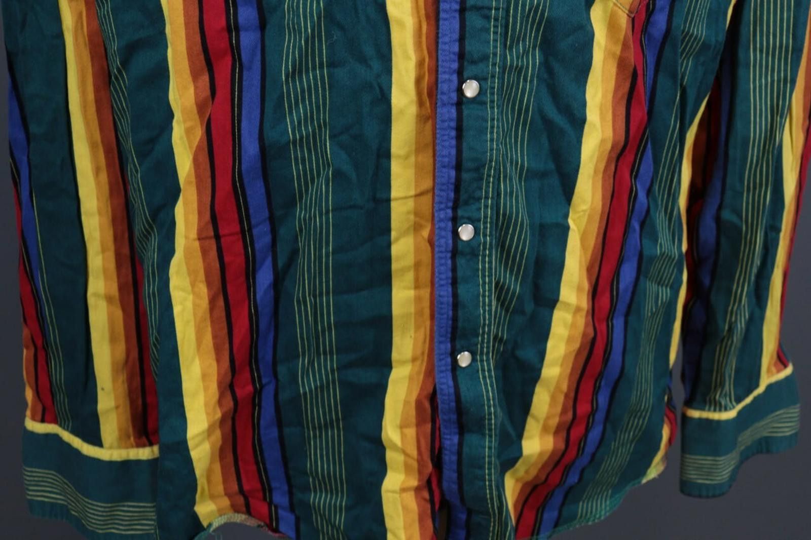 Wrangler Wrangler Multi Striped Collar Snap Front Western Shirt Size US M / EU 48-50 / 2 - 6 Thumbnail