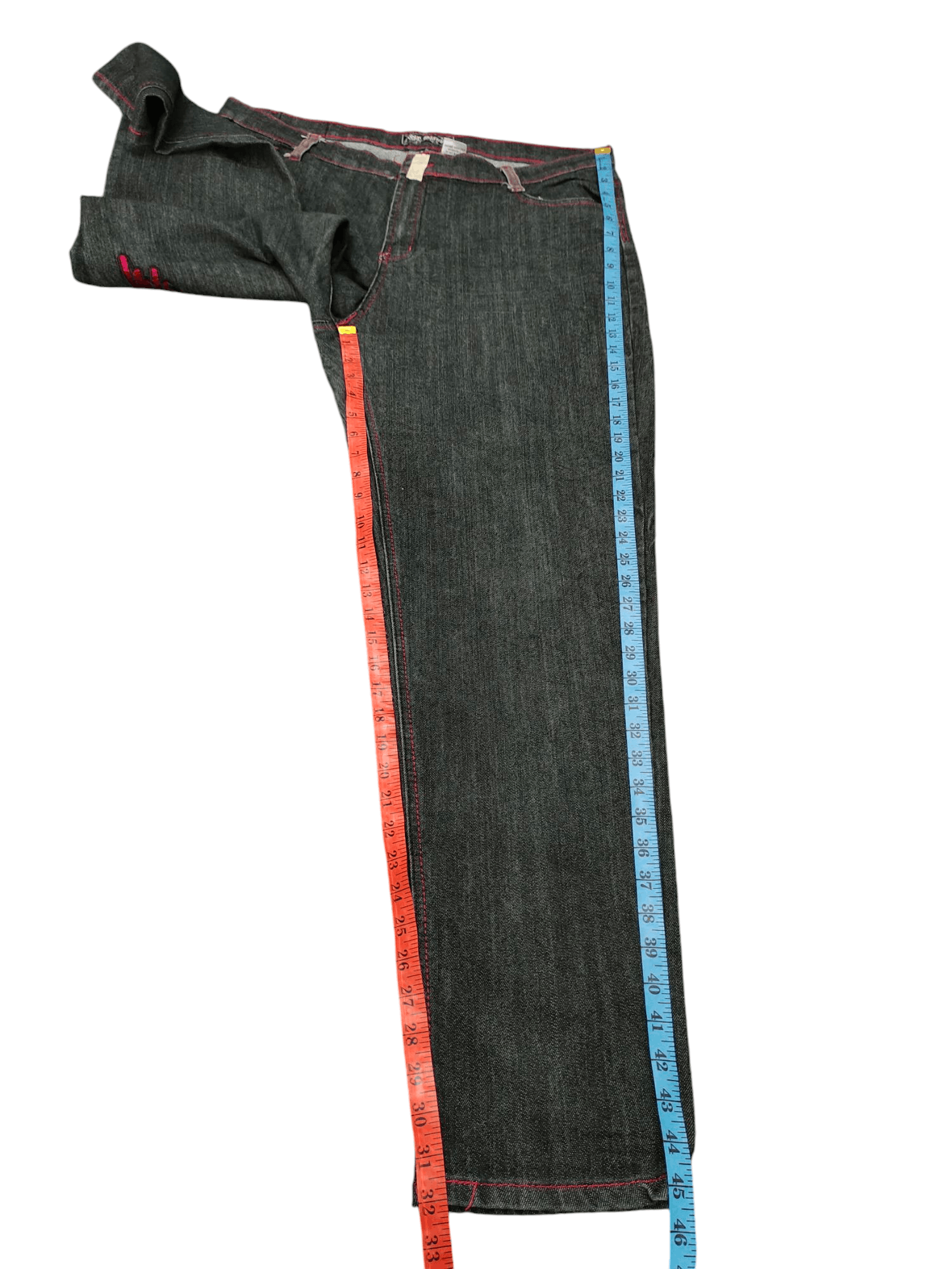 Artful Dodger Vintage Y2k Angel Wing Cross Embroidered Denim Jeans Size US 40 / EU 56 - 17 Thumbnail