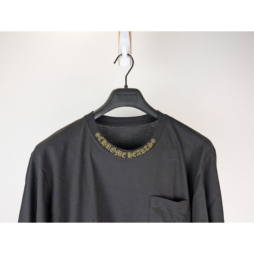 Chrome Hearts o1rshd1 Gold Neck Logo Long Sleeve T-Shirt in Black Size US M / EU 48-50 / 2 - 3 Thumbnail