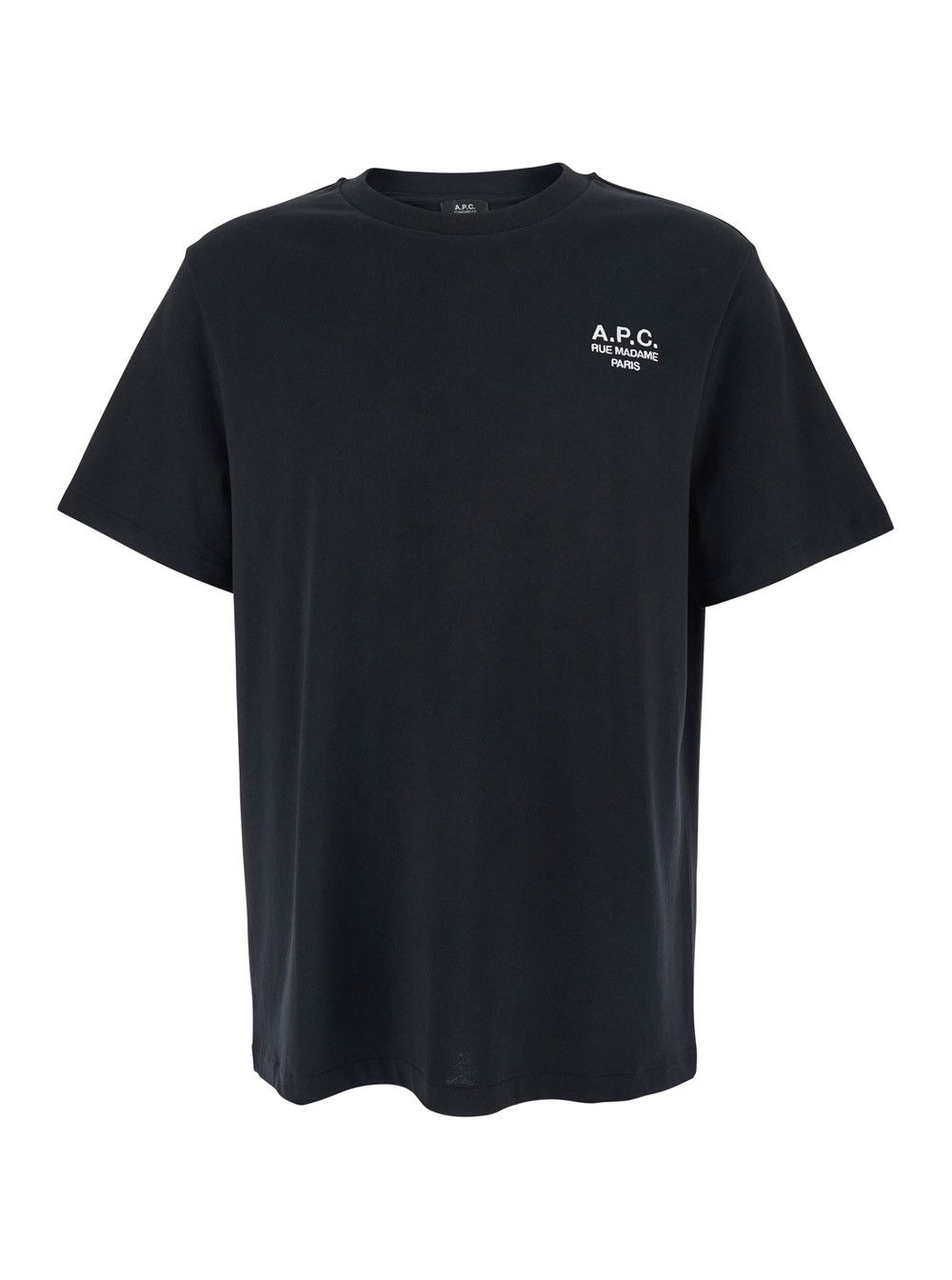 A.P.C. Black T-Shirt with Embroidered Logo on the Front in Women's Cotton Size M / US 6-8 / IT 42-44 - 1 Thumbnail