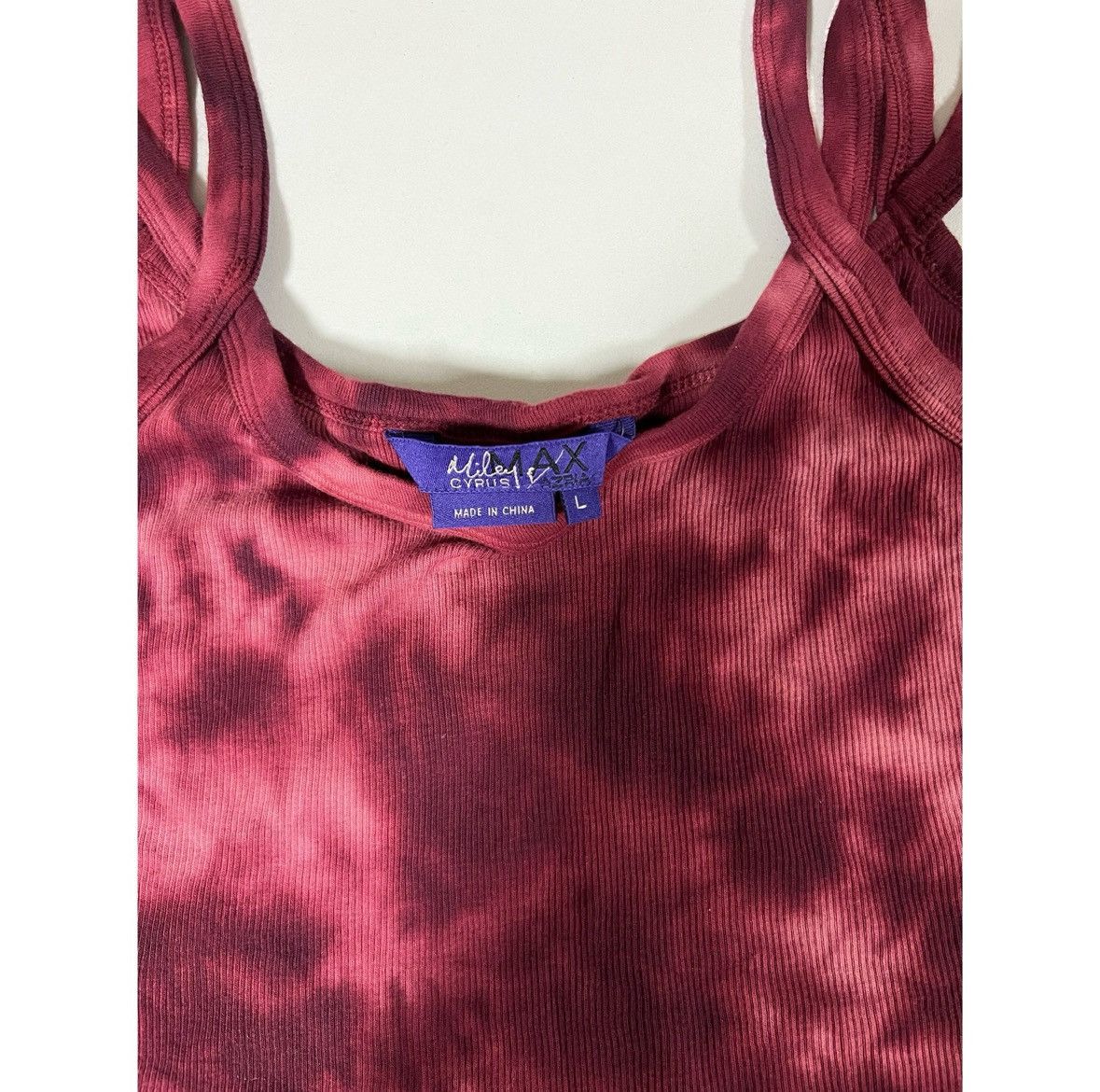 Japanese Brand Miley Cyrus Max Azria Red Tie Dye Crop Top Shirt Size L ♥️✨ Size L / US 10 / IT 46 - 4 Thumbnail