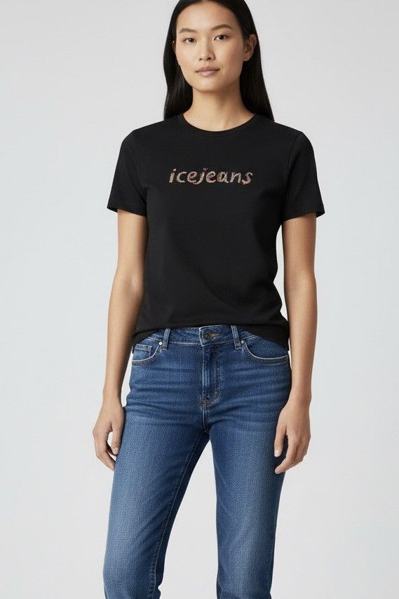 Iceberg Vintage Iceberg Black Logo Tee - Gilmar SpA (IT 44) Size M / US 6-8 / IT 42-44 - 1 Thumbnail