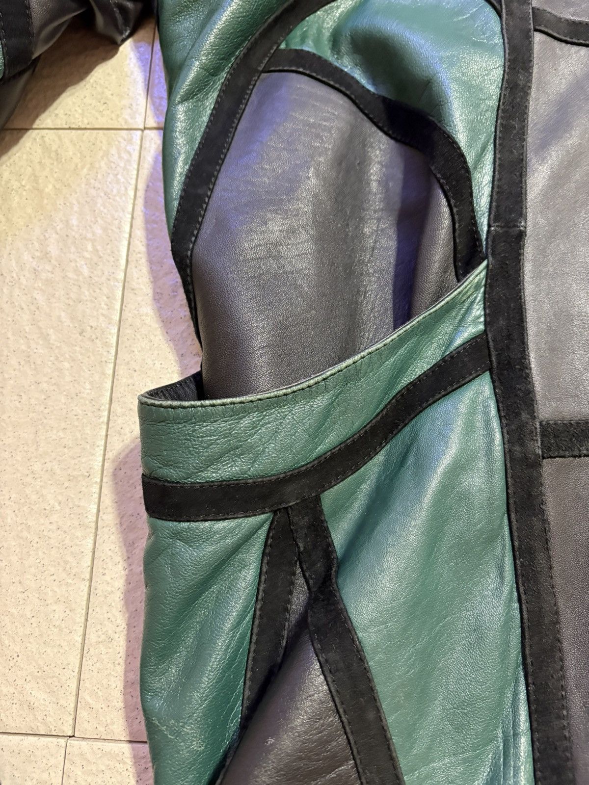 Other Vintage Patchwork Leather Batwing Jacket Rare 80s Size US M / EU 48-50 / 2 - 7 Thumbnail